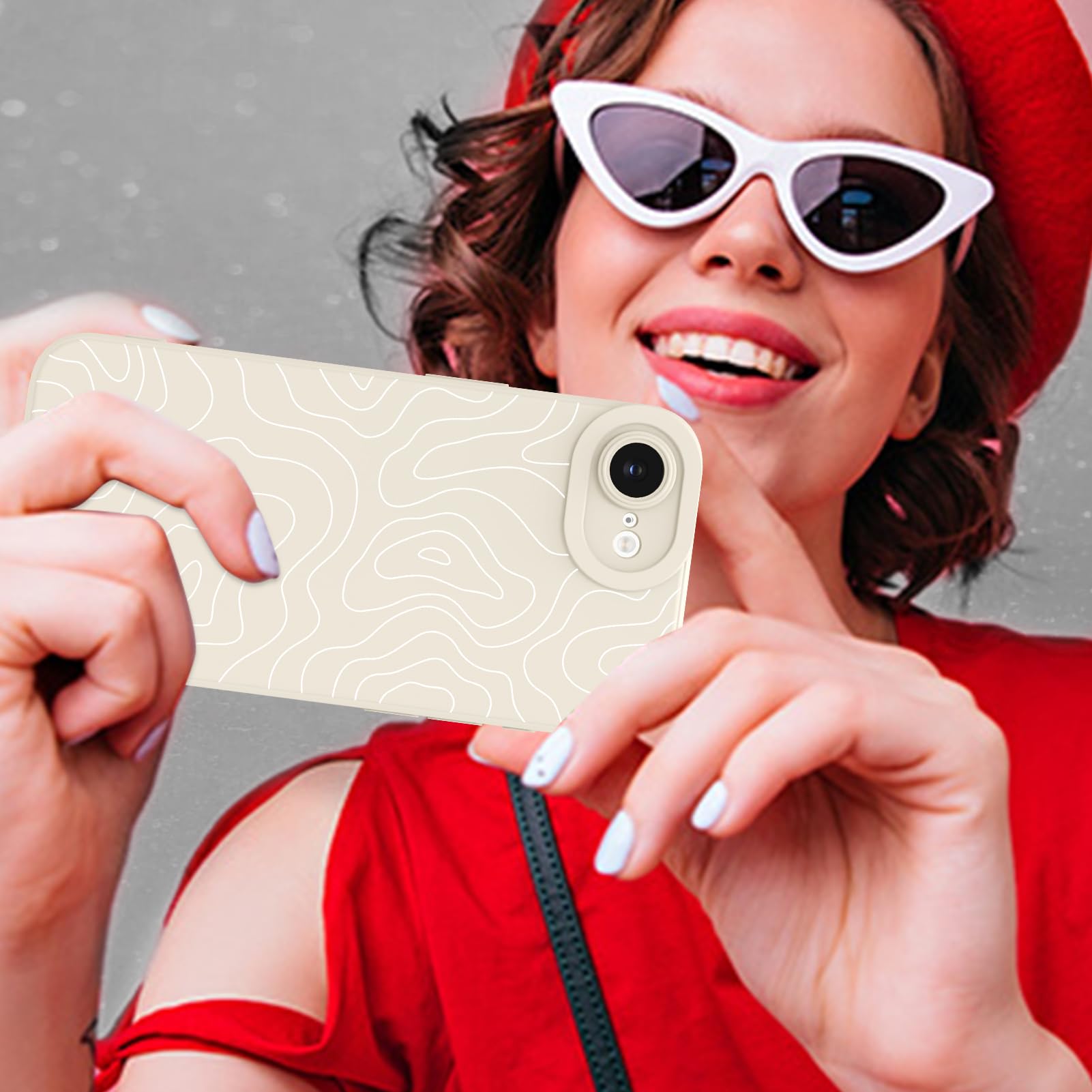 Foto 7 pulgar | Funda De Teléfono Mzelq Para Iphone 16e Silicone Wave Ripple White - Venta Internacional.