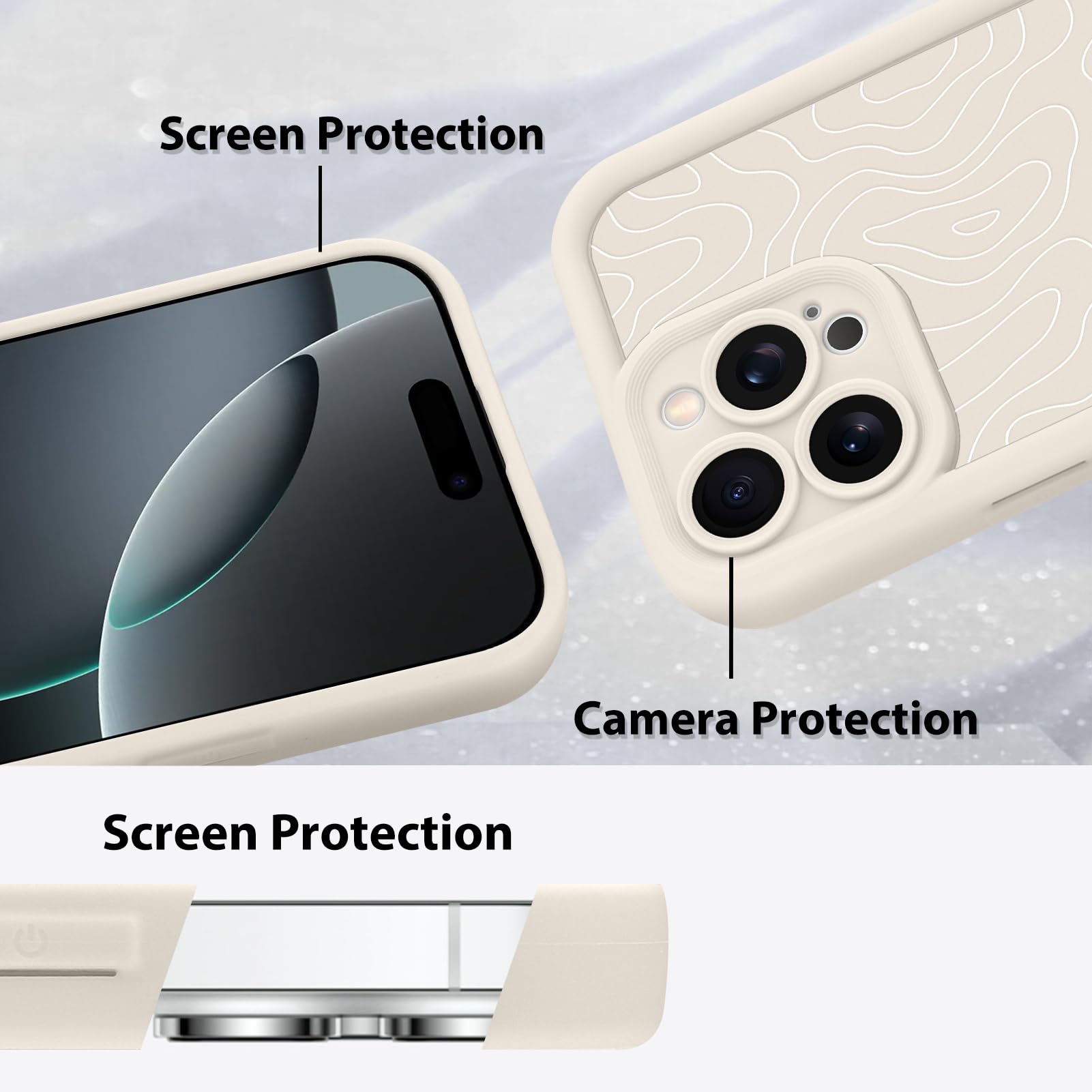 Foto 5 pulgar | Funda De Teléfono Mzelq Para Iphone 16 Pro Max De Silicona A Prueba De Golpes - Venta Internacional.