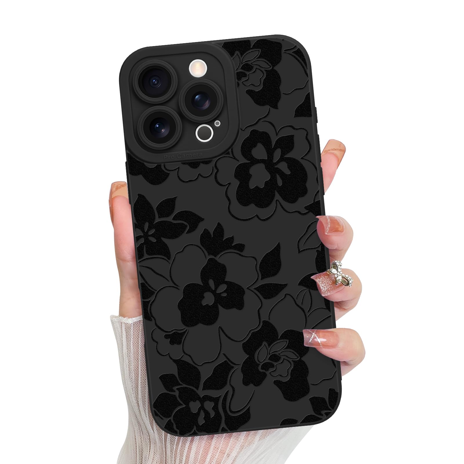 Foto 2 pulgar | Funda De Teléfono Mzelq Para Iphone 16 Pro Max De Silicona Negra - Venta Internacional.