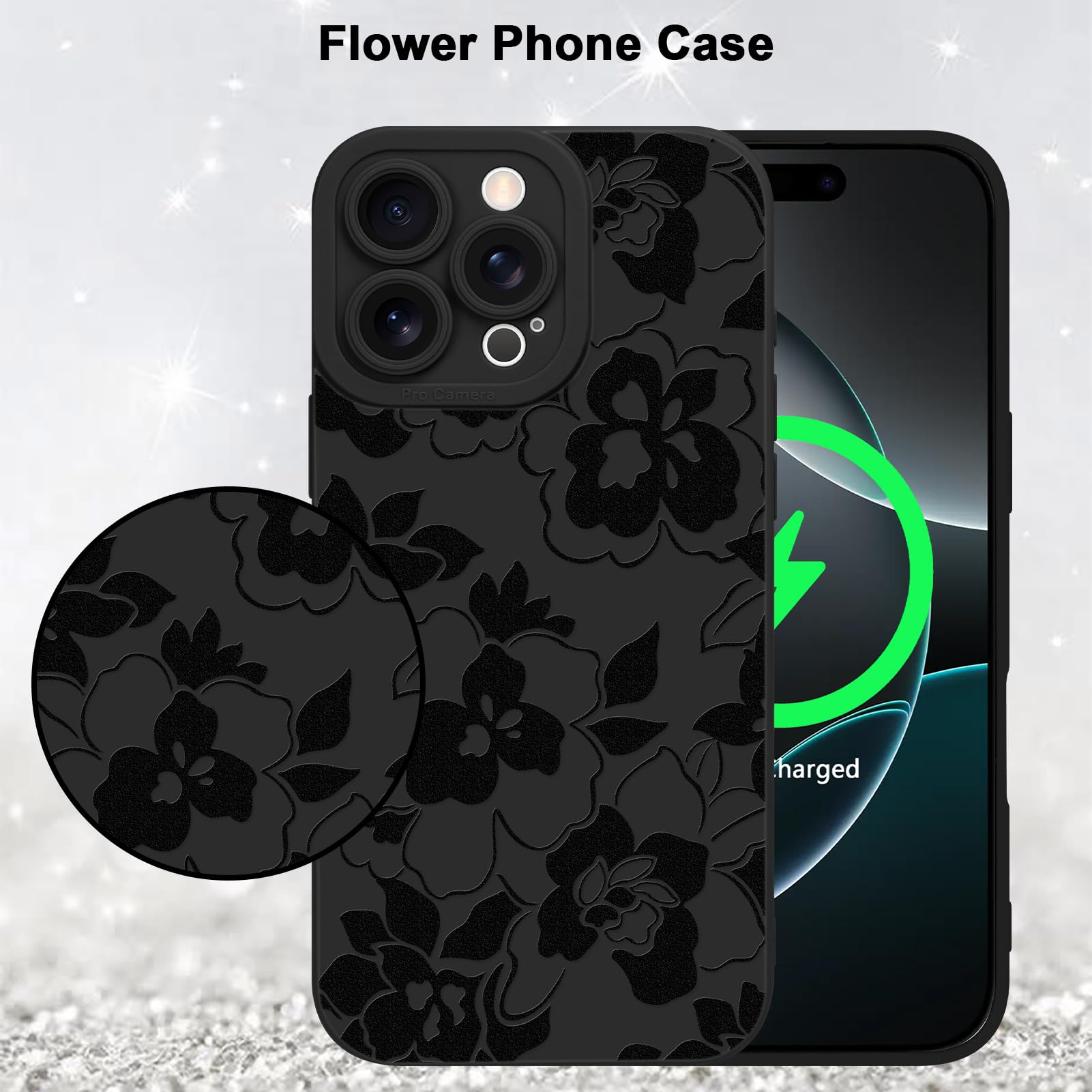 Foto 6 pulgar | Funda De Teléfono Mzelq Para Iphone 16 Pro Max De Silicona Negra - Venta Internacional.