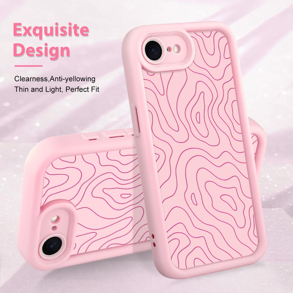 Foto 4 pulgar | Funda De Teléfono Mzelq Para Iphone 16e De Silicona A Prueba De Golpes, Color Rosa - Venta Internacional.
