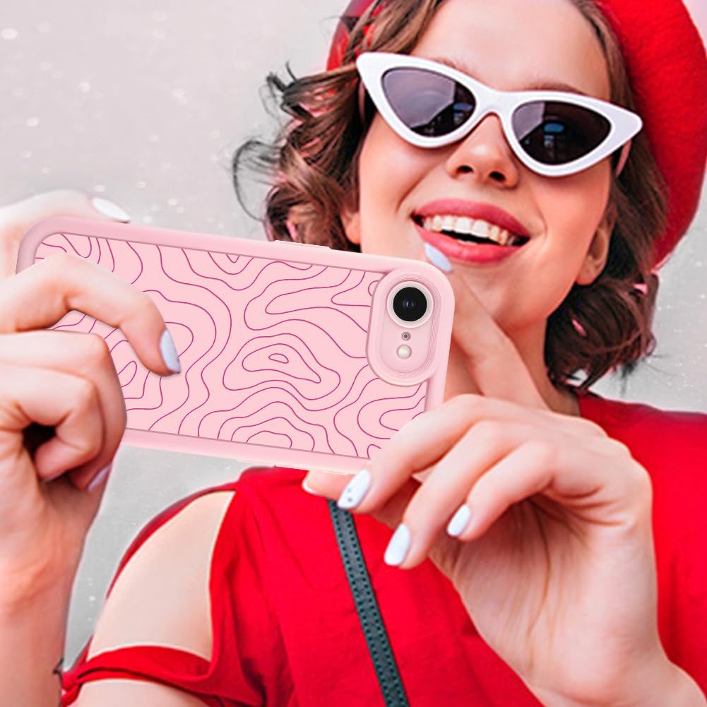 Foto 7 pulgar | Funda De Teléfono Mzelq Para Iphone 16e De Silicona A Prueba De Golpes, Color Rosa - Venta Internacional.