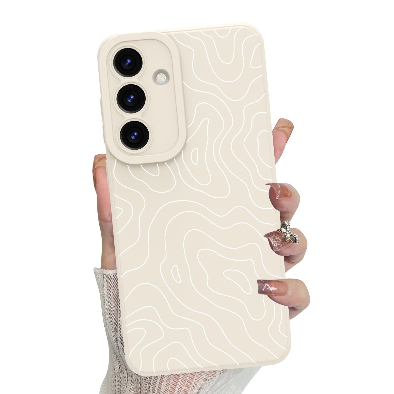Foto 2 pulgar | Funda De Teléfono Mzelq Silicone Wave Ripple Para Samsung Galaxy S25 - Venta Internacional.