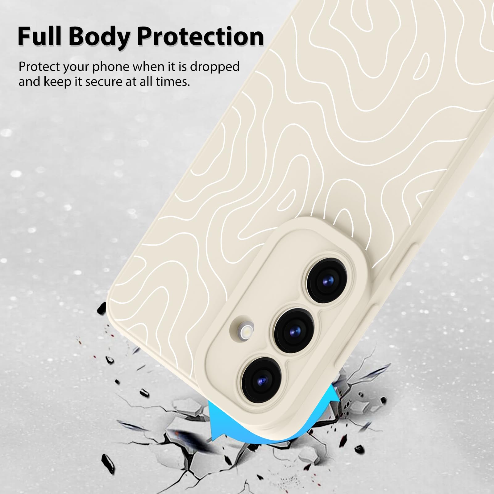 Foto 3 pulgar | Funda De Teléfono Mzelq Silicone Wave Ripple Para Samsung Galaxy S25 - Venta Internacional.