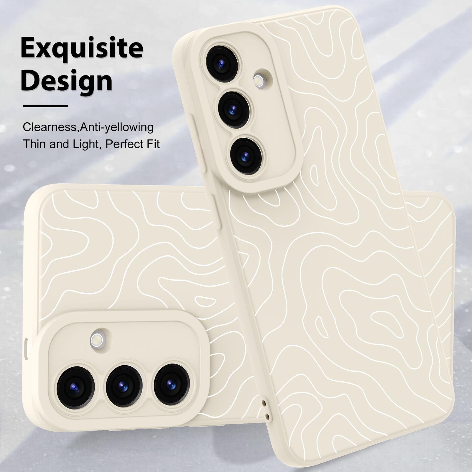 Foto 4 pulgar | Funda De Teléfono Mzelq Silicone Wave Ripple Para Samsung Galaxy S25 - Venta Internacional.