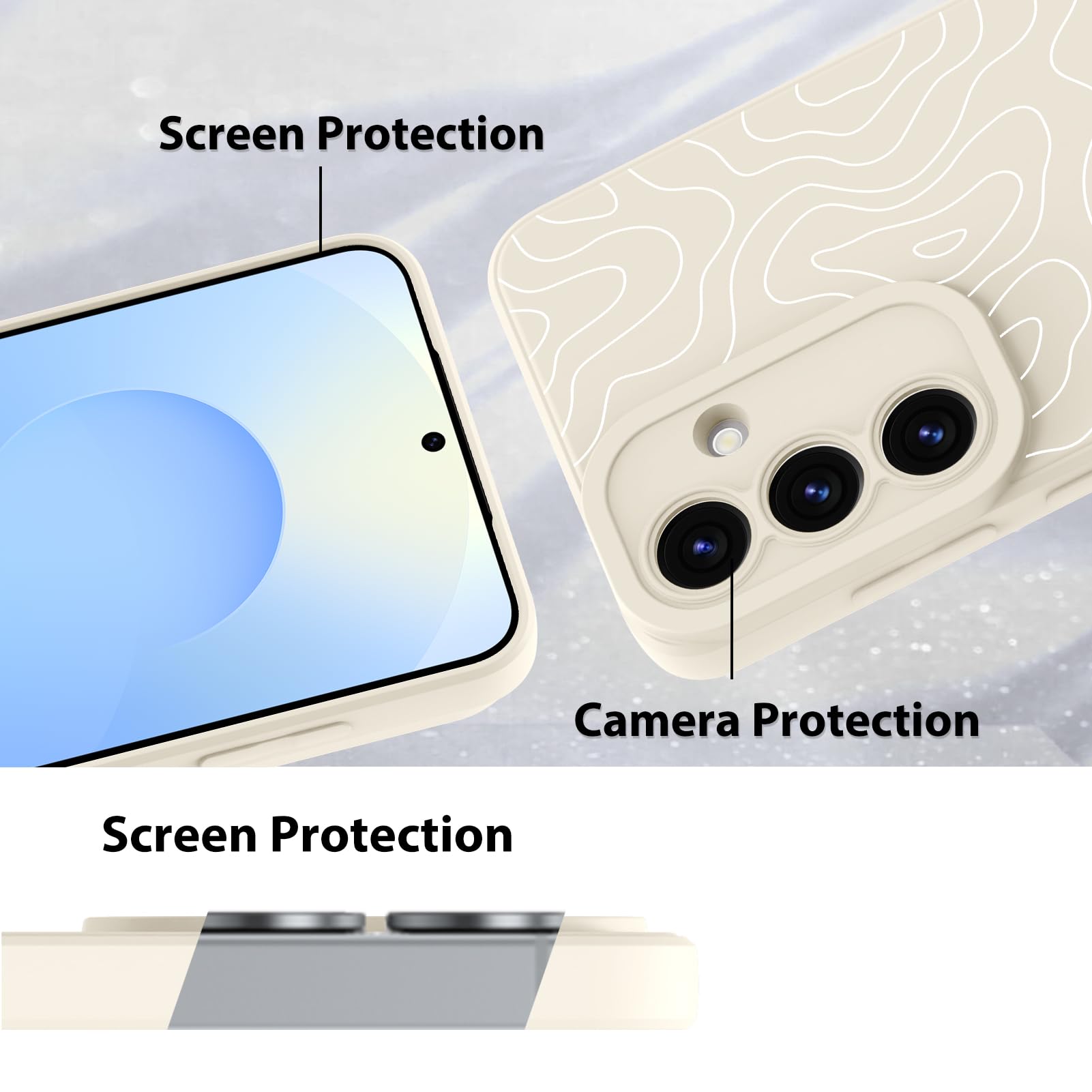 Foto 5 pulgar | Funda De Teléfono Mzelq Silicone Wave Ripple Para Samsung Galaxy S25 - Venta Internacional.