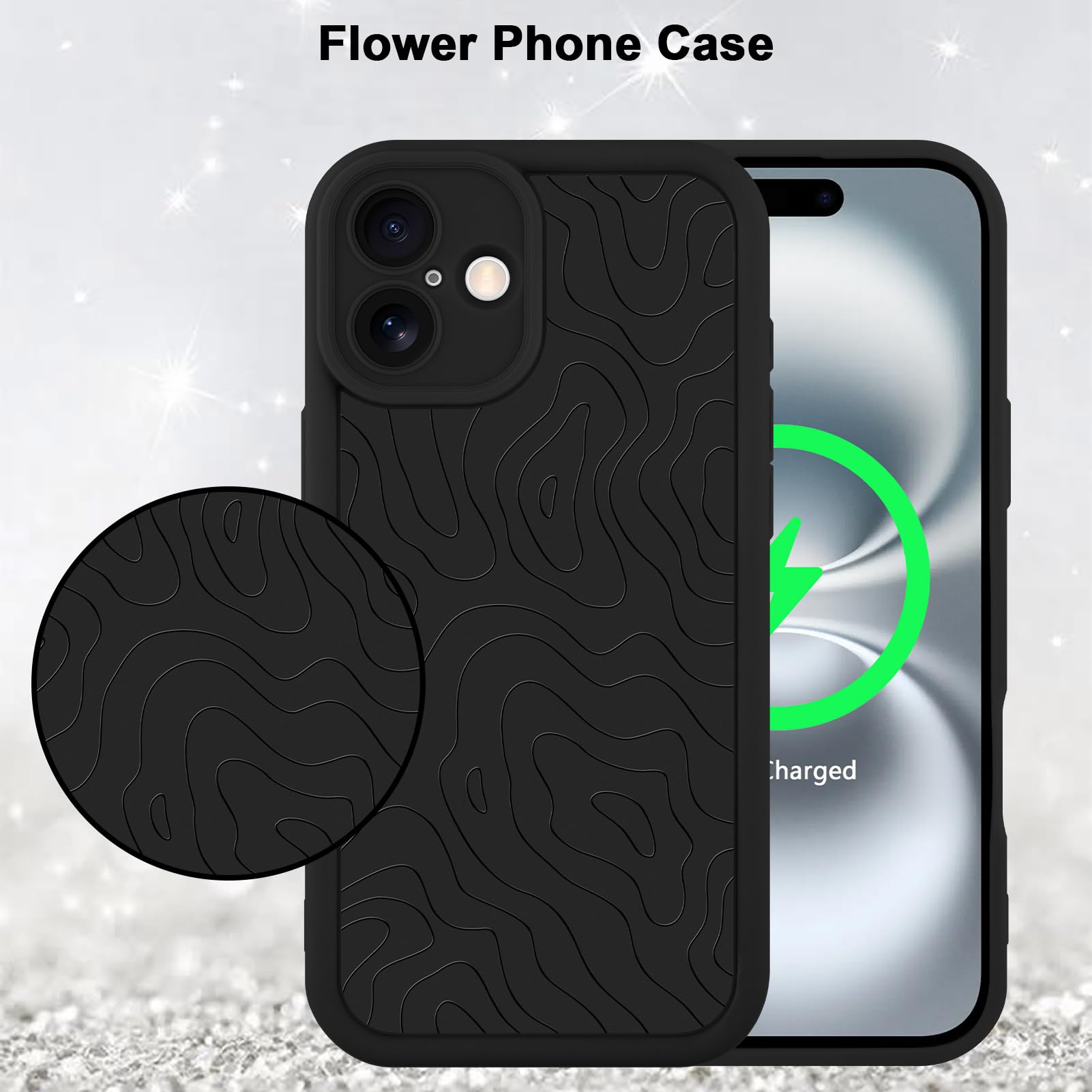 Foto 6 pulgar | Funda De Teléfono Mzelq Para Iphone 16 Plus De Silicona A Prueba De Golpes, Negra - Venta Internacional.