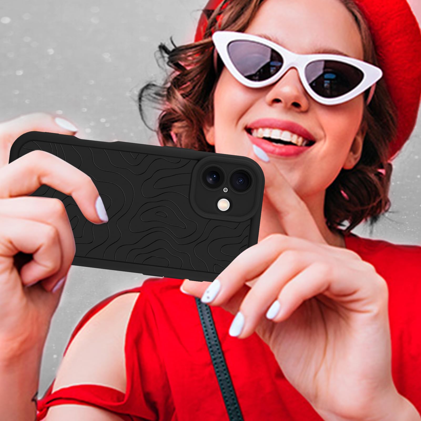 Foto 7 pulgar | Funda De Teléfono Mzelq Para Iphone 16 Plus De Silicona A Prueba De Golpes, Negra - Venta Internacional.