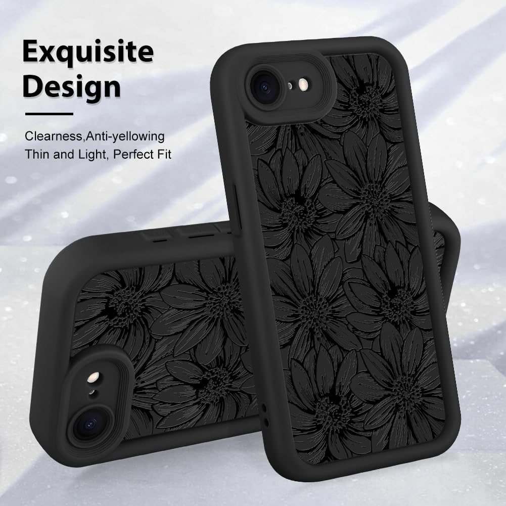 Foto 4 pulgar | Funda De Teléfono Mzelq Para Iphone 16e De Silicona Con Estampado De Girasoles - Venta Internacional.