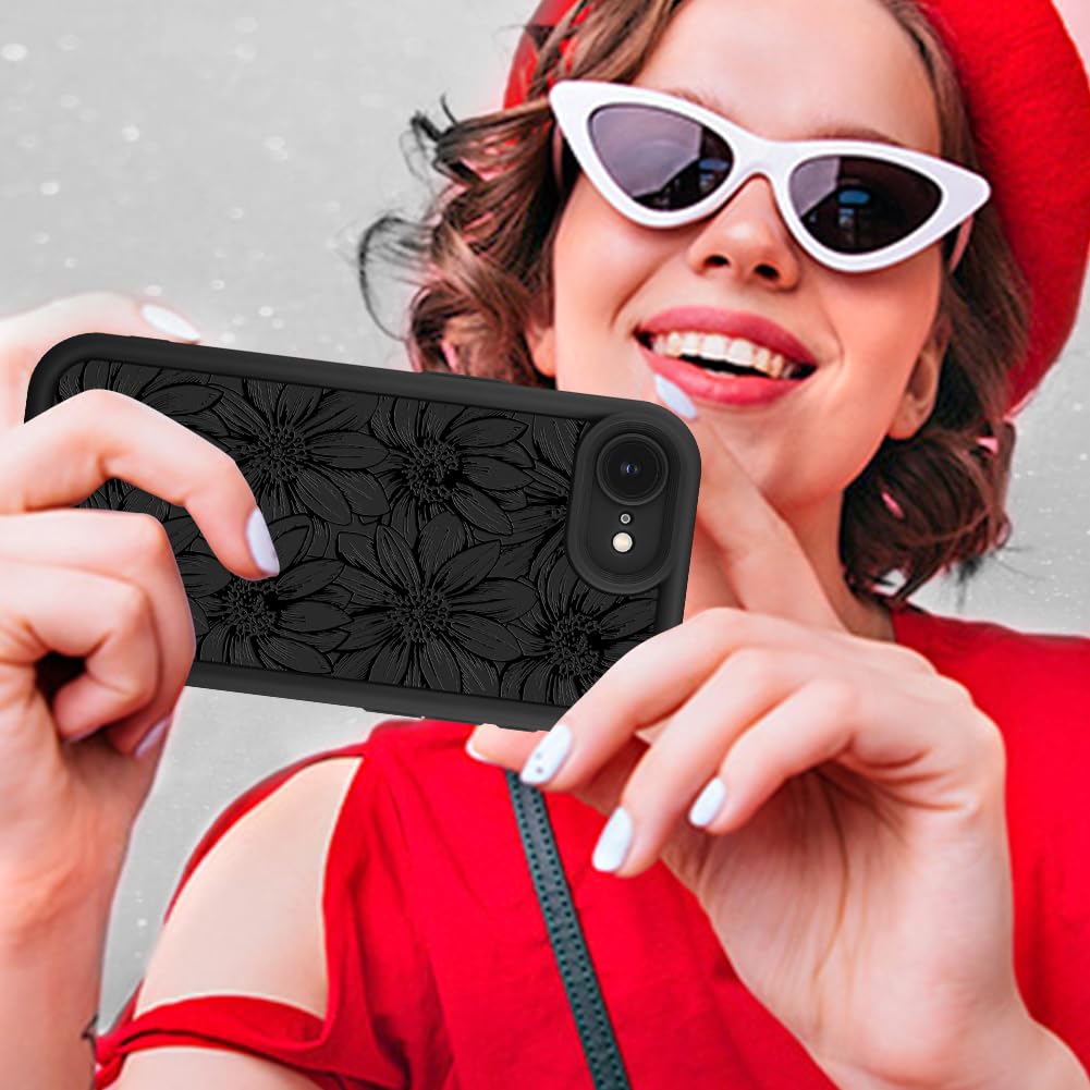 Foto 7 pulgar | Funda De Teléfono Mzelq Para Iphone 16e De Silicona Con Estampado De Girasoles - Venta Internacional.