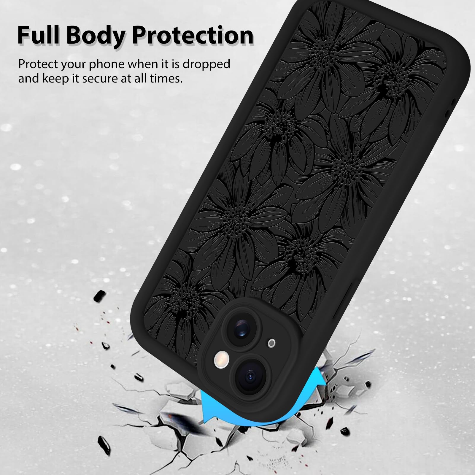 Foto 3 pulgar | Funda De Teléfono Mzelq Para Iphone 13 De Silicona Con Estampado De Girasoles - Venta Internacional.
