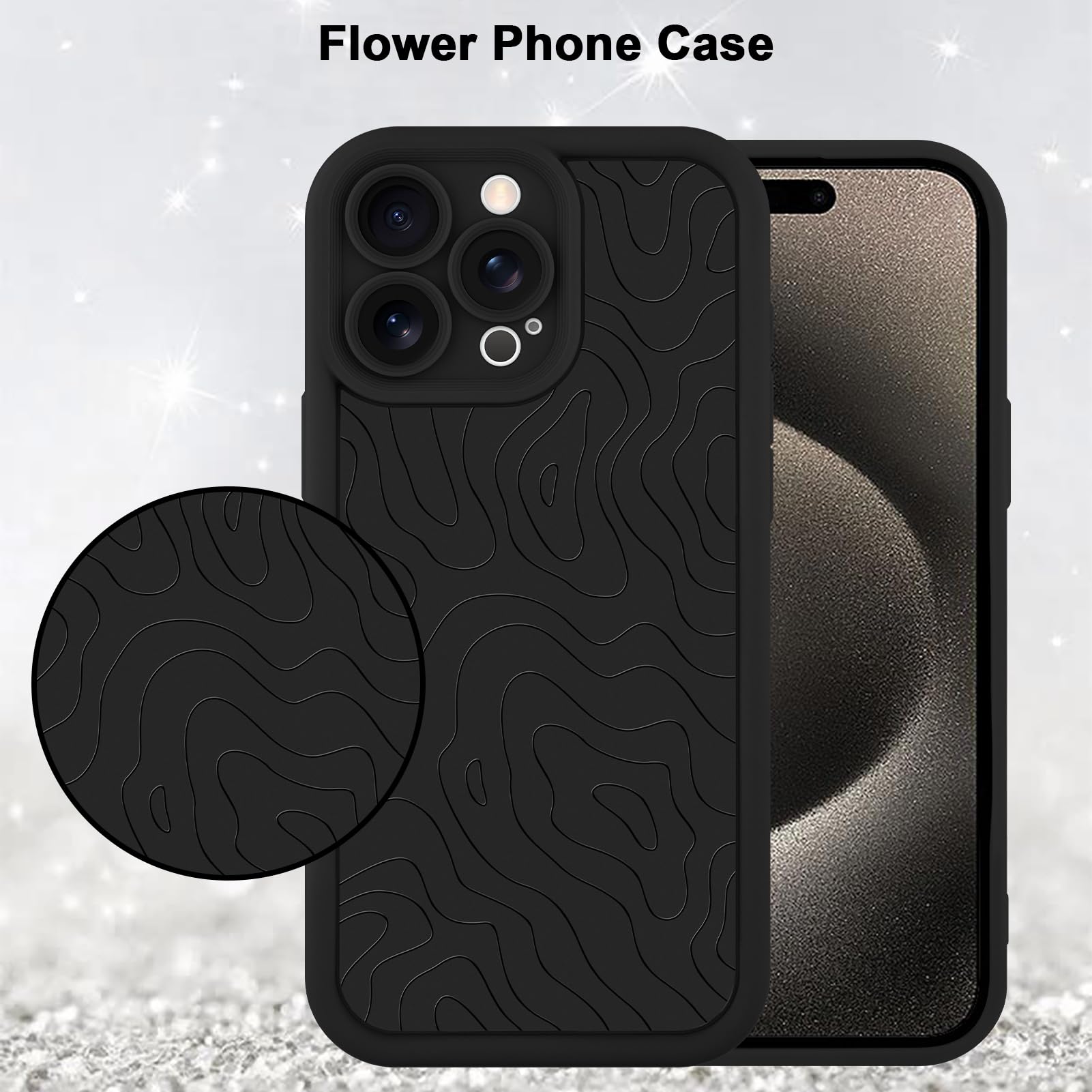 Foto 6 pulgar | Funda De Teléfono Mzelq Para Iphone 15 Pro De Silicona A Prueba De Golpes - Negra - Venta Internacional.