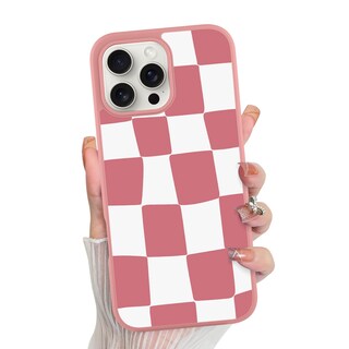 Foto 1 | Funda De Teléfono Kanghar Para Iphone 16 Pro, Estética A Cuadros, Rosa - Venta Internacional.