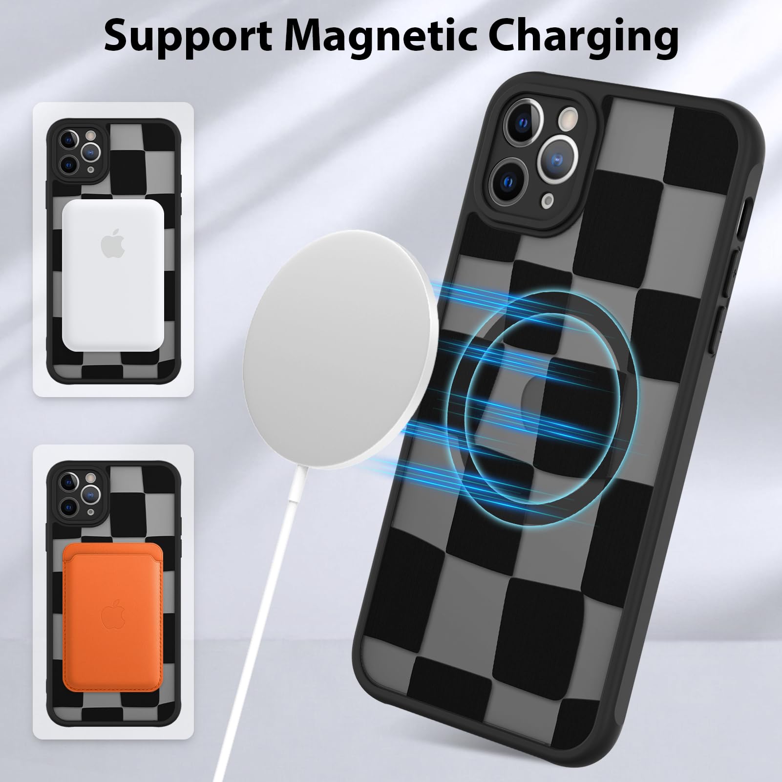Foto 7 pulgar | Funda De Teléfono Kanghar Con Estética Mate A Cuadros Para Iphone 11 Pro Max - Venta Internacional.