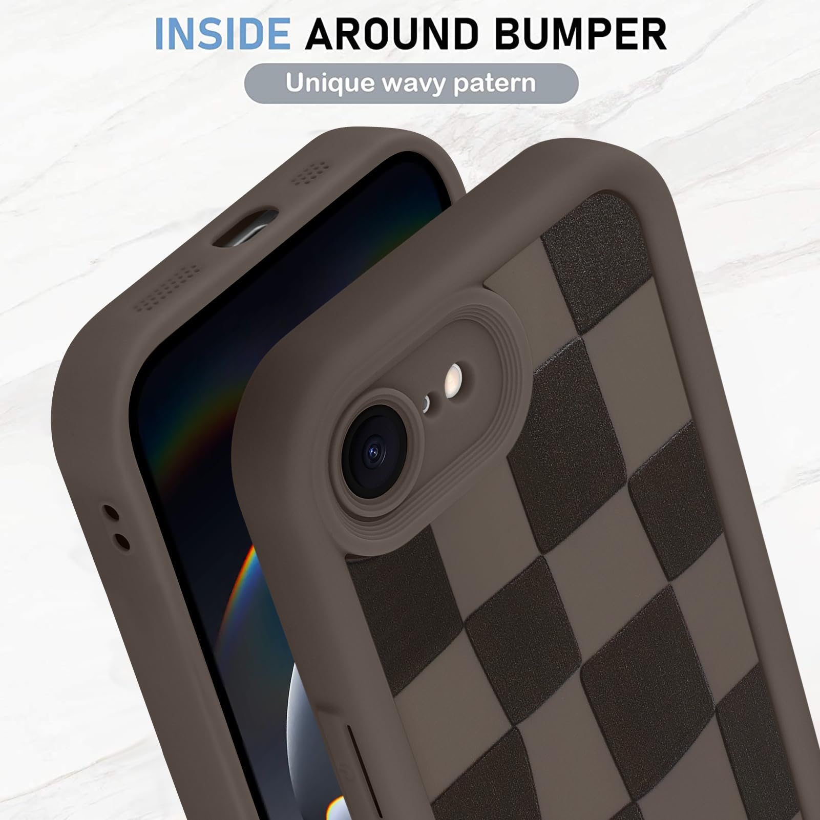 Foto 5 pulgar | Funda De Teléfono Kanghar Compatible Con Iphone 16e De Silicona, Color Marrón - Venta Internacional.