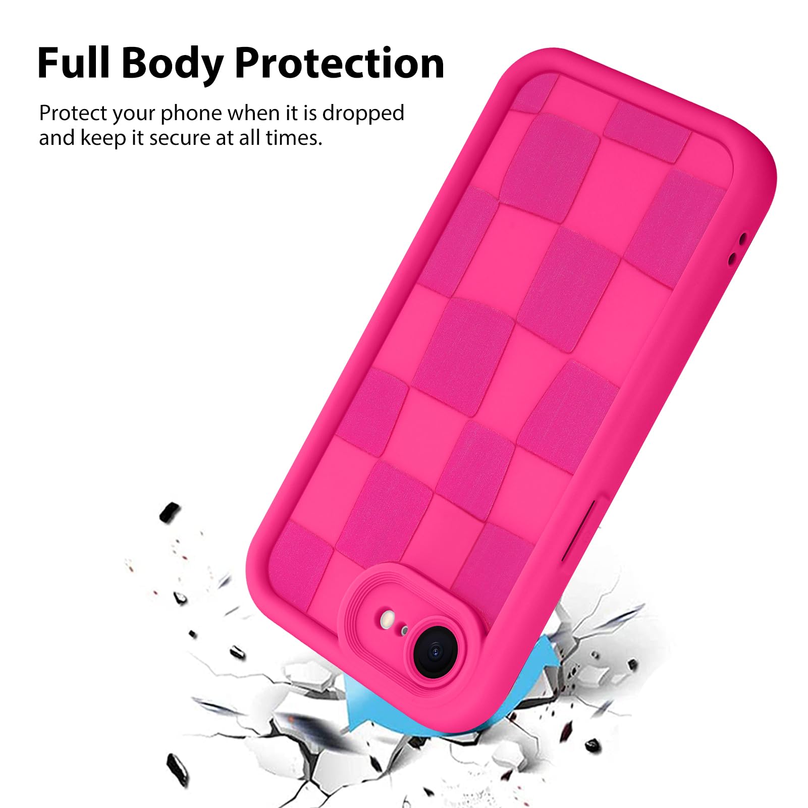 Foto 3 pulgar | Funda De Teléfono Kanghar Compatible Con Iphone 16e De Silicona, Color Rosa Intenso - Venta Internacional.