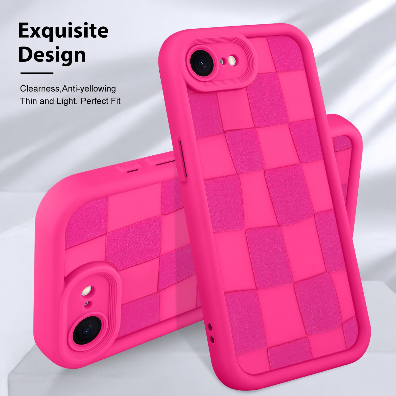 Foto 4 pulgar | Funda De Teléfono Kanghar Compatible Con Iphone 16e De Silicona, Color Rosa Intenso - Venta Internacional.