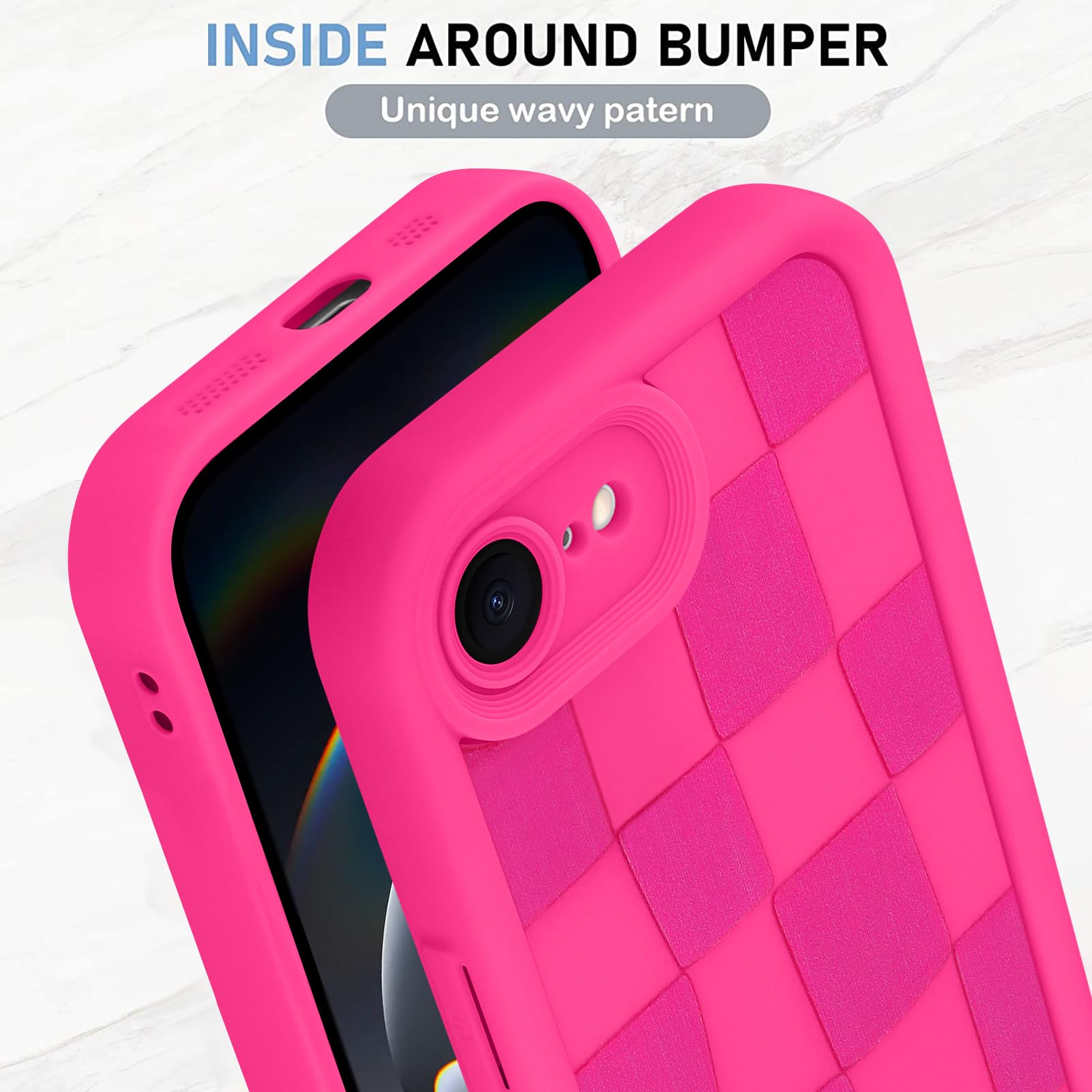 Foto 5 pulgar | Funda De Teléfono Kanghar Compatible Con Iphone 16e De Silicona, Color Rosa Intenso - Venta Internacional.