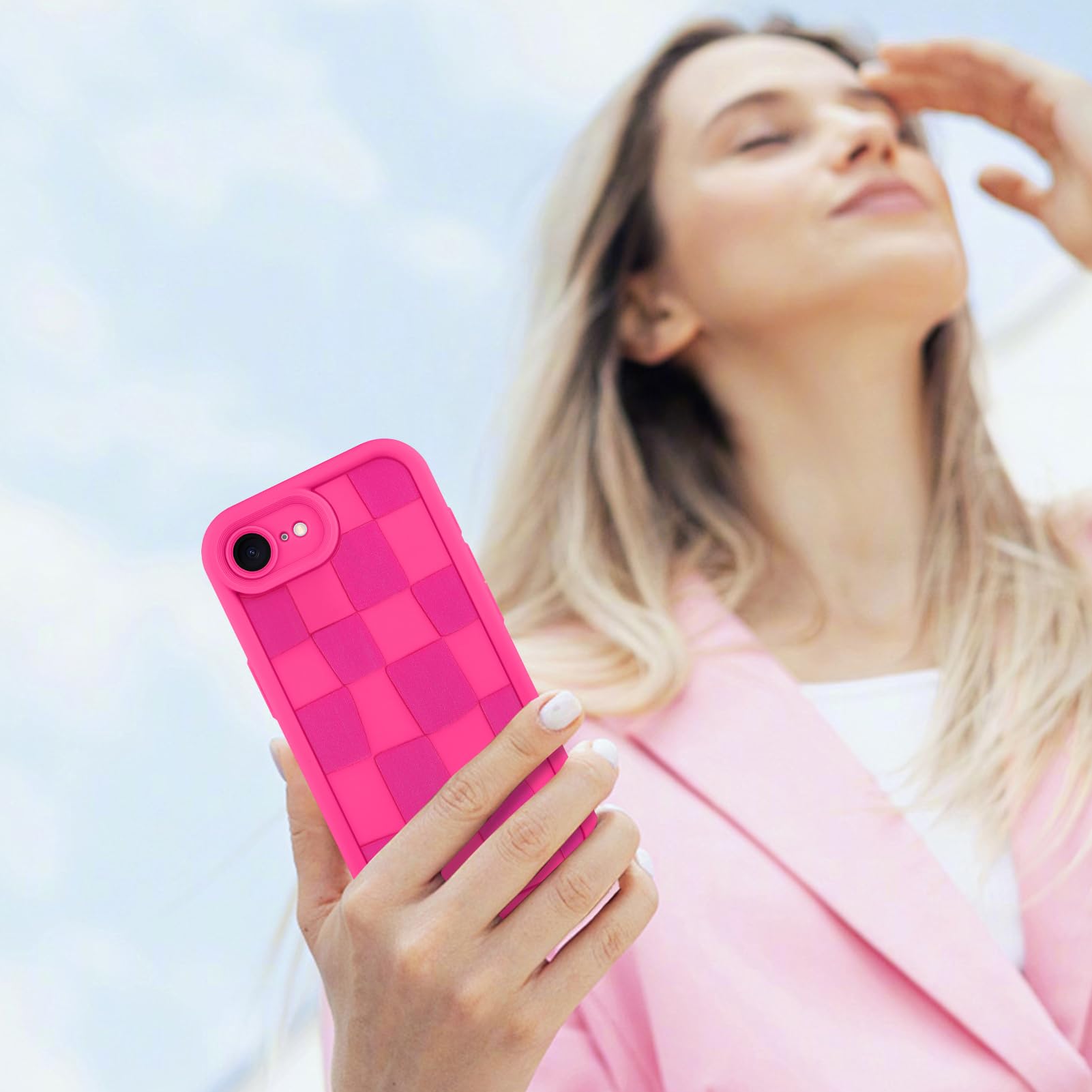 Foto 7 pulgar | Funda De Teléfono Kanghar Compatible Con Iphone 16e De Silicona, Color Rosa Intenso - Venta Internacional.