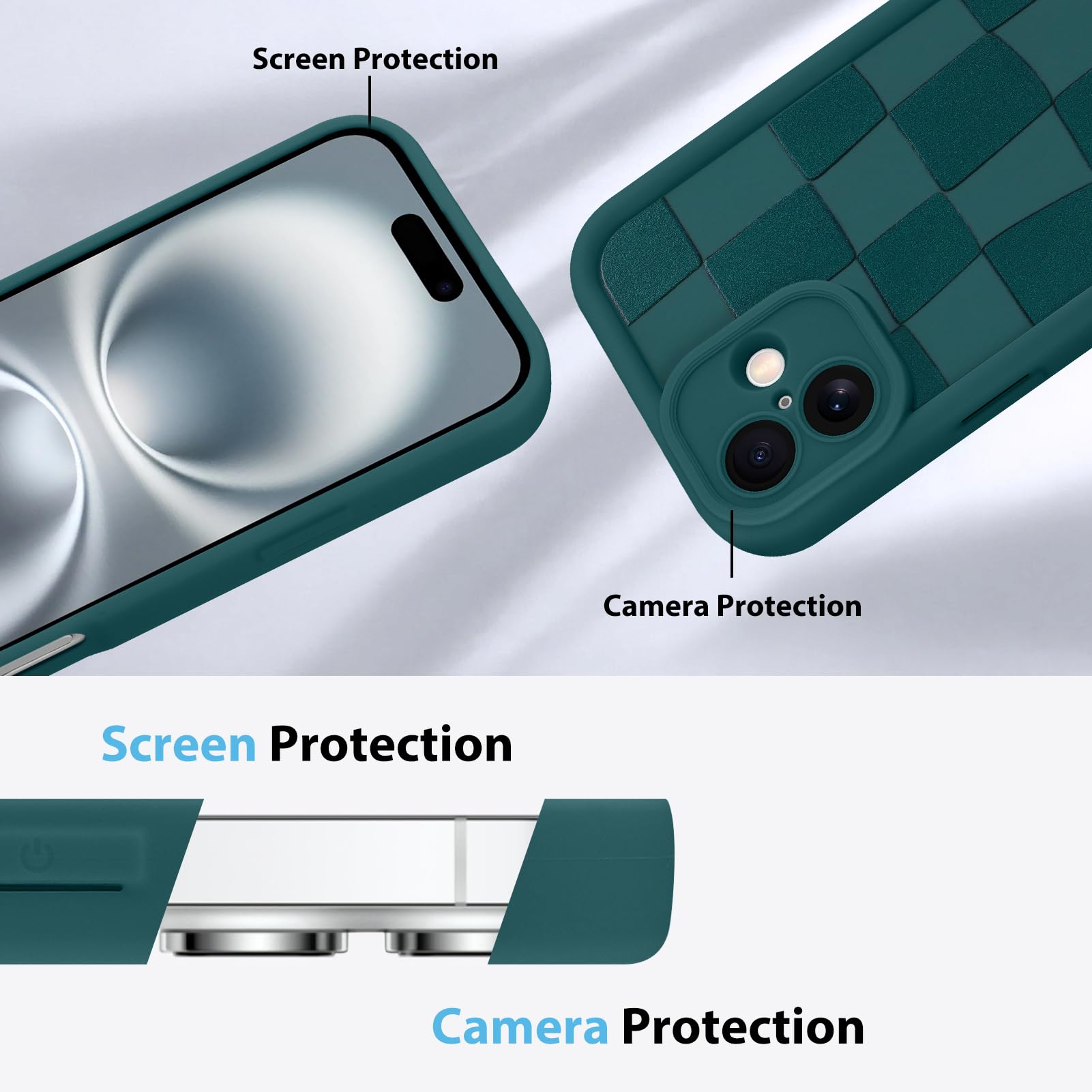 Foto 6 pulgar | Funda De Teléfono Kanghar Compatible Con Iphone 16, Silicona, Color Verde - Venta Internacional.