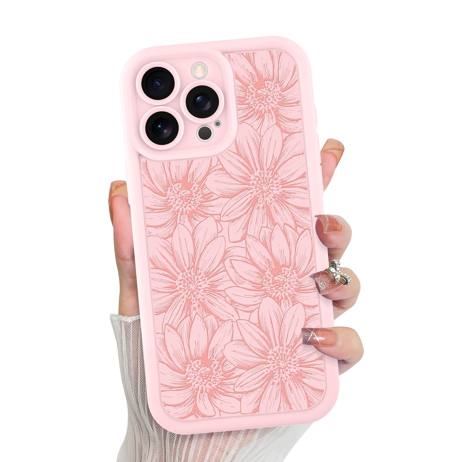 Foto 2 pulgar | Funda De Teléfono Mzelq De Silicona Con Diseño Floral De Girasol Para Iphone 15 Pro Max - Venta Internacional.