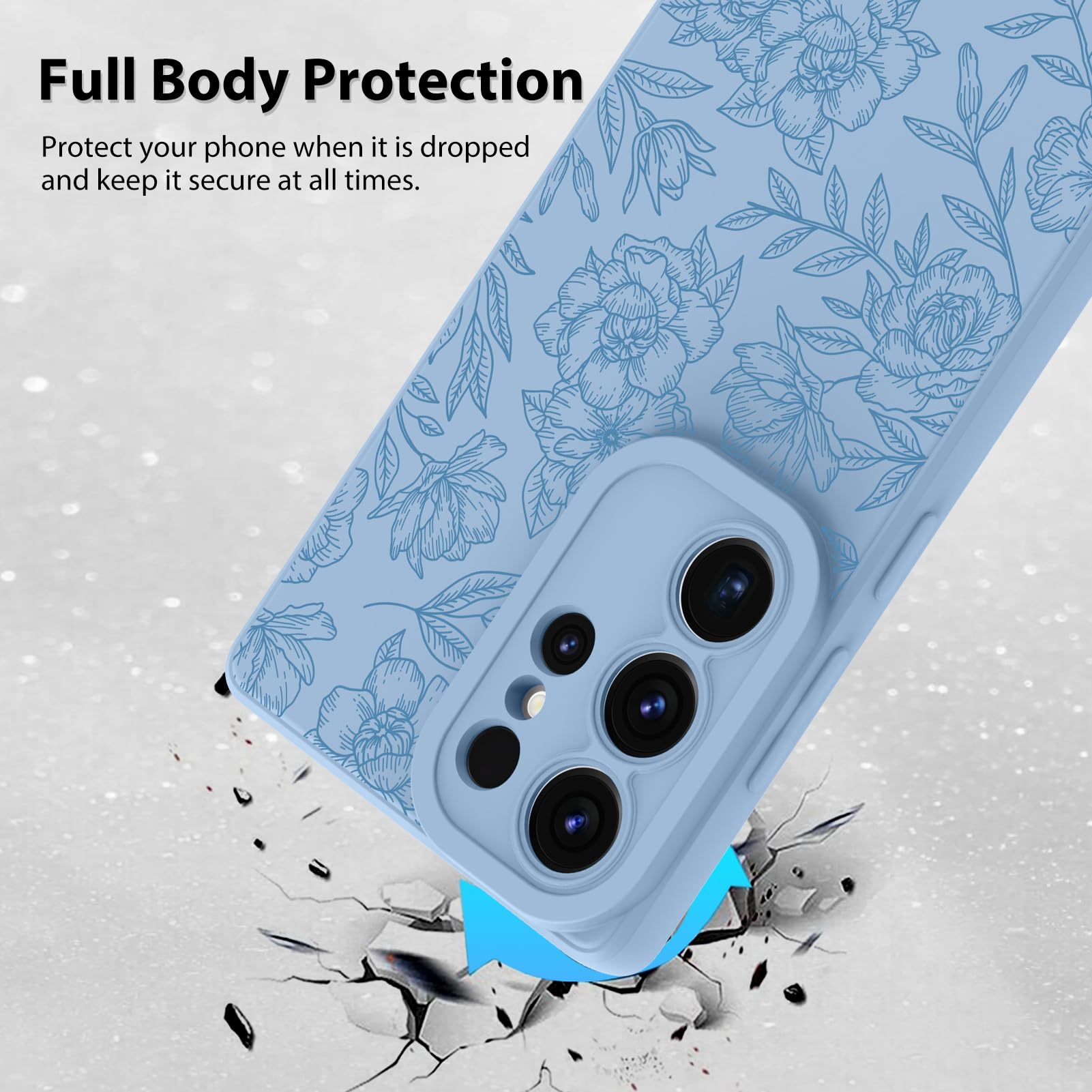 Foto 3 pulgar | Funda De Teléfono Mzelq Con Flores Florales De Silicona Para Samsung S25 Ultra - Venta Internacional.