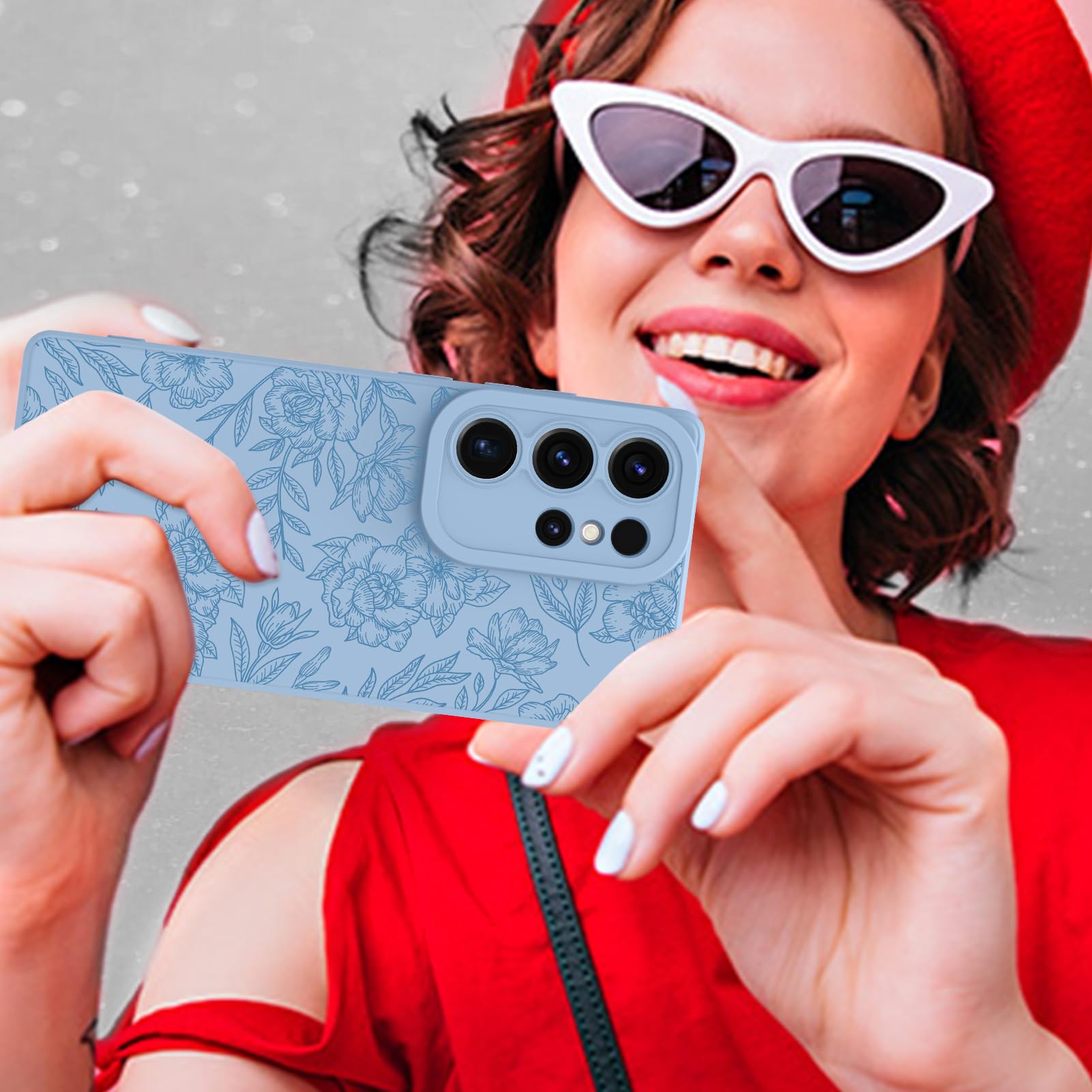 Foto 6 | Funda De Teléfono Mzelq Con Flores Florales De Silicona Para Samsung S25 Ultra - Venta Internacional.