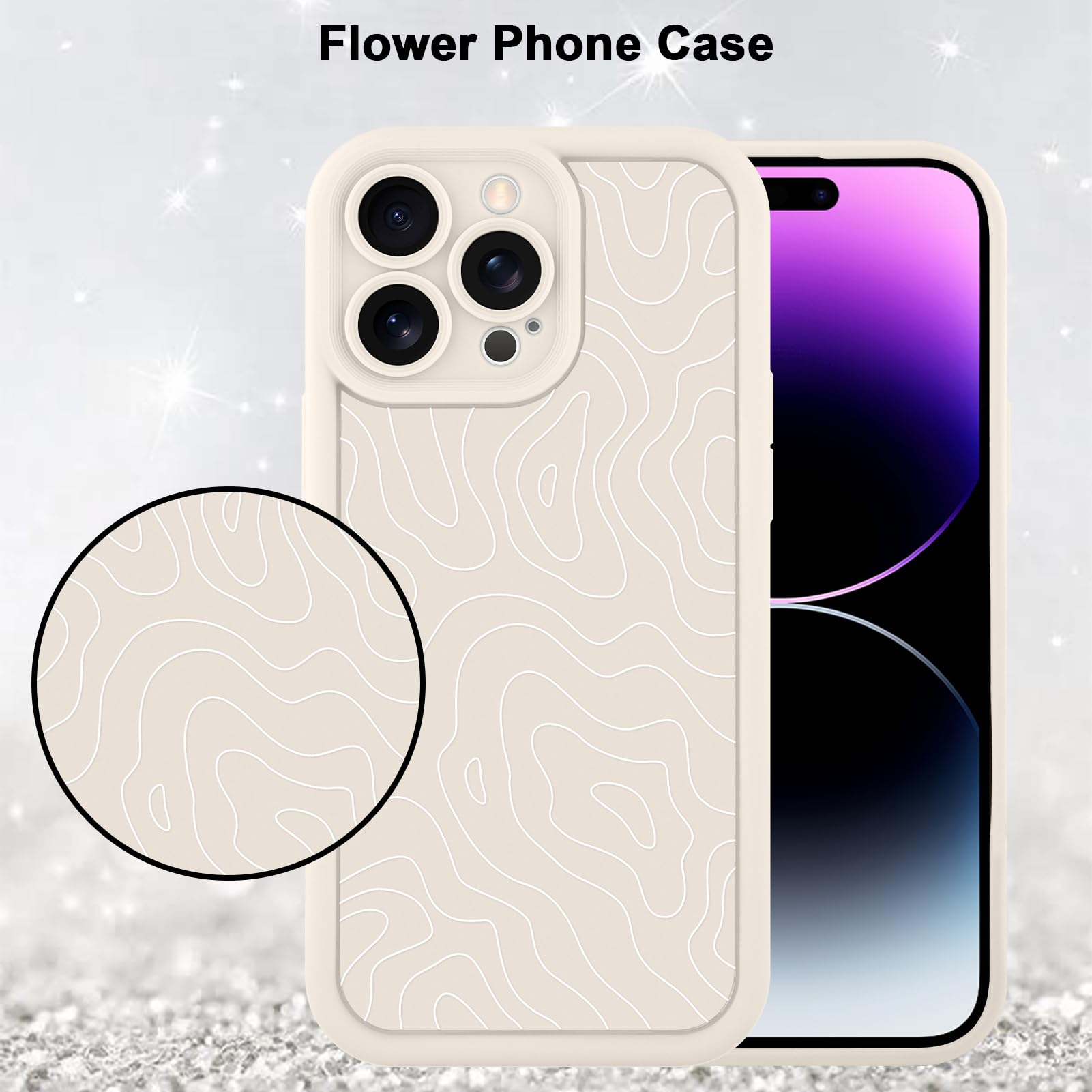 Foto 6 pulgar | Funda De Teléfono Mzelq Para Iphone 14 Pro Max Silicone Wave Ripple - Venta Internacional.