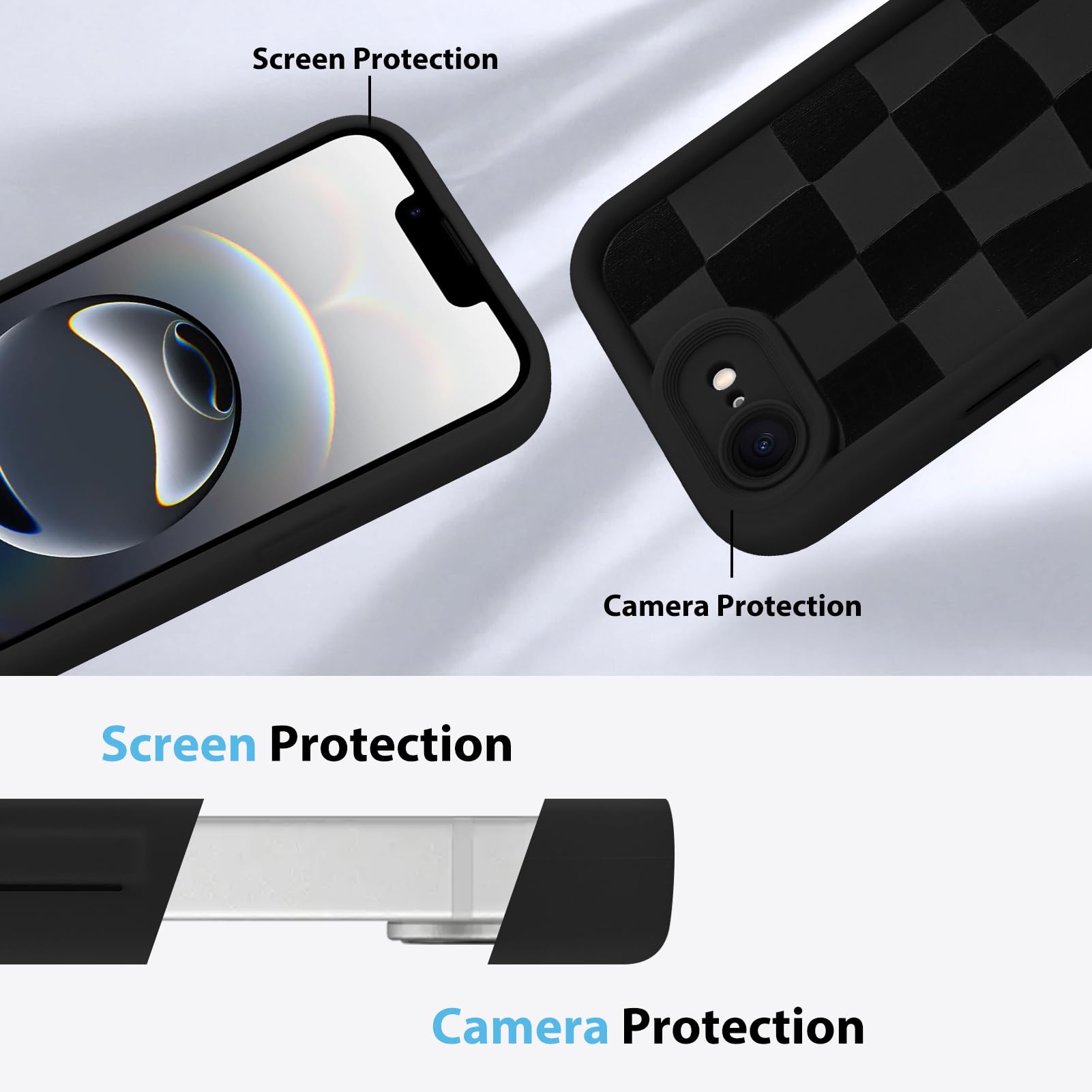 Foto 6 pulgar | Funda De Teléfono Kanghar Compatible Con Iphone 16e De Silicona Negra - Venta Internacional.