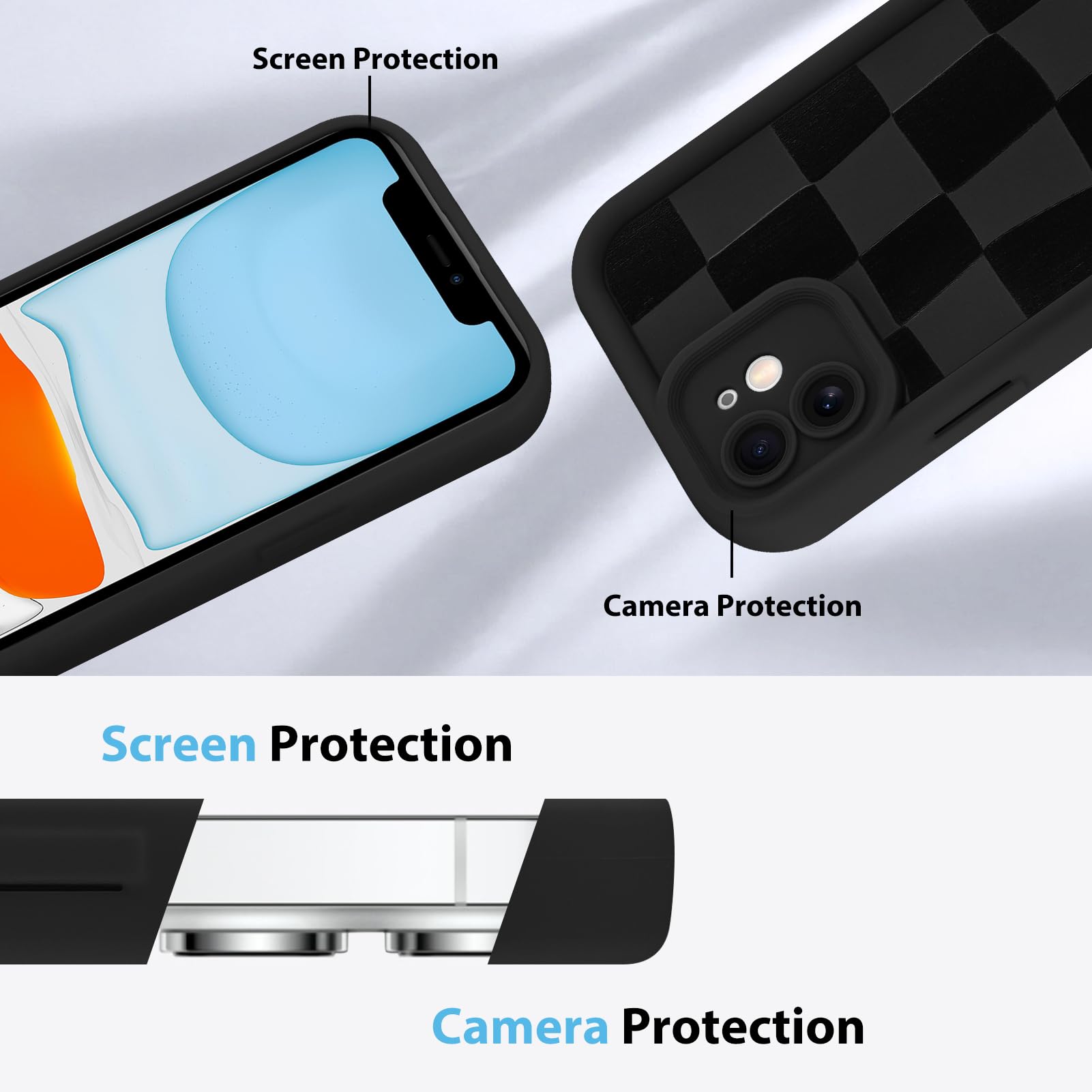 Foto 6 pulgar | Funda De Teléfono Kanghar Compatible Con Iphone 11 De Silicona Negra - Venta Internacional.