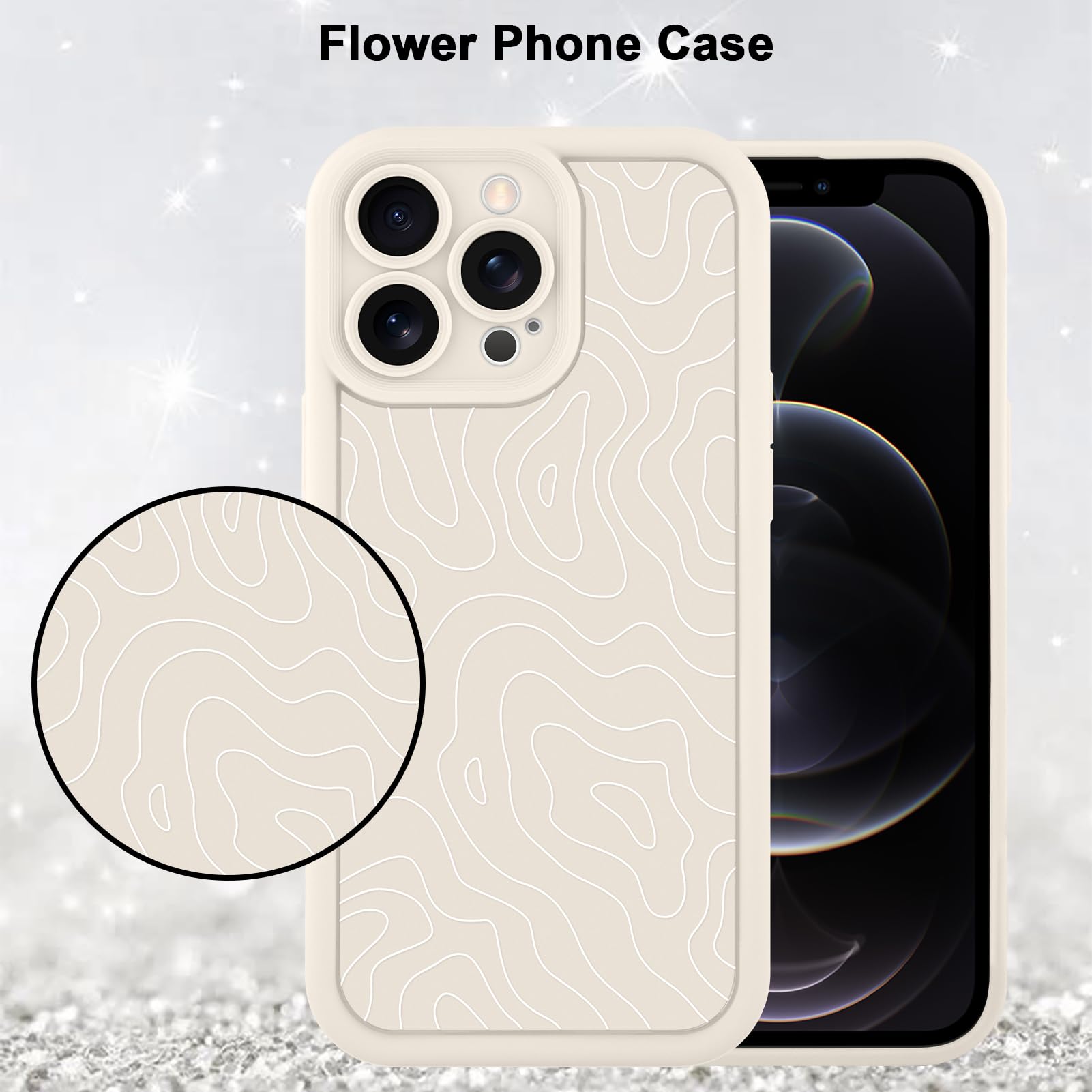 Foto 6 pulgar | Funda De Teléfono Mzelq Silicone Wave Ripple Cute Para Iphone 12 Pro Max - Venta Internacional.