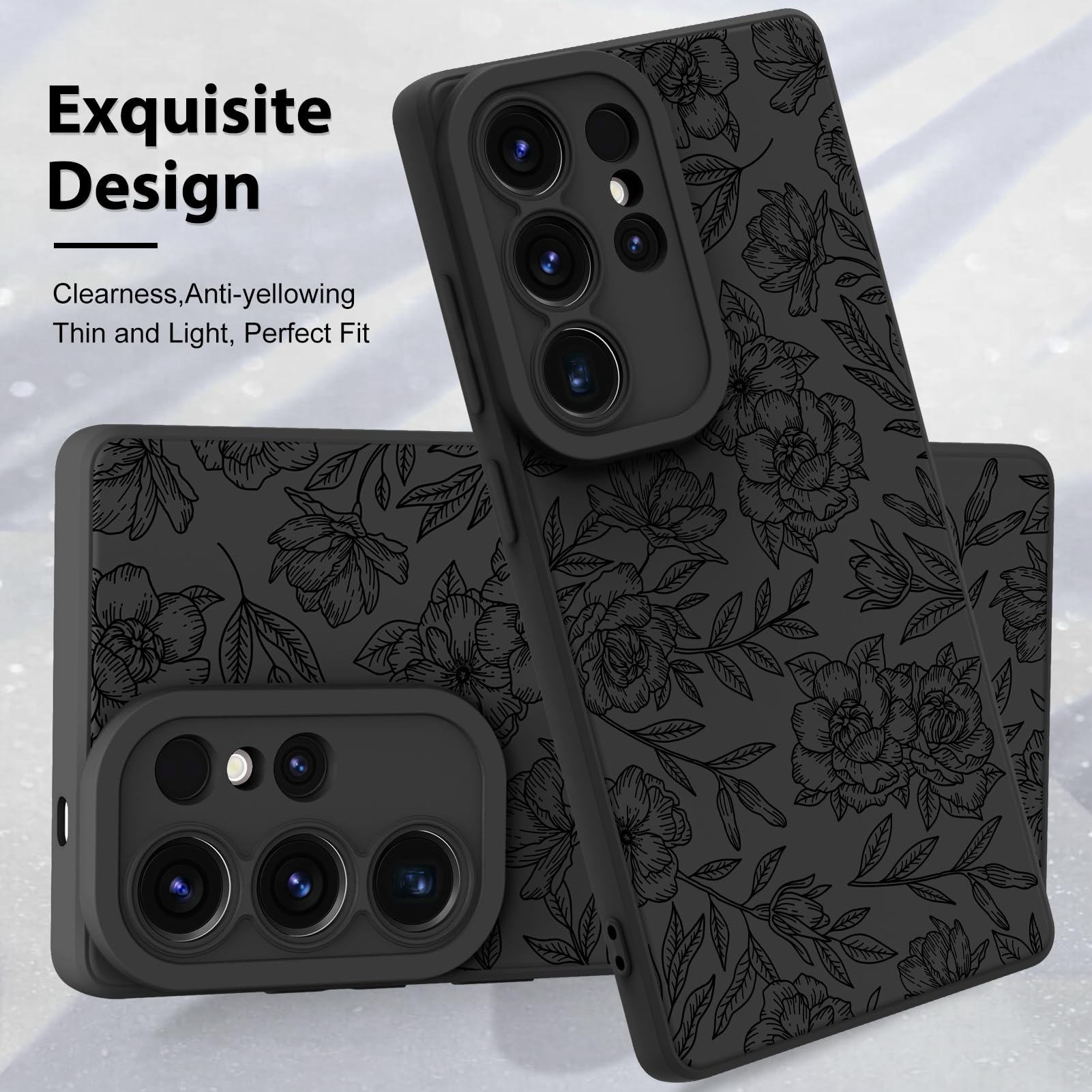 Foto 4 pulgar | Funda De Teléfono Mzelq Con Estampado Floral De Silicona Para Samsung Galaxy S25 Ultra - Venta Internacional.