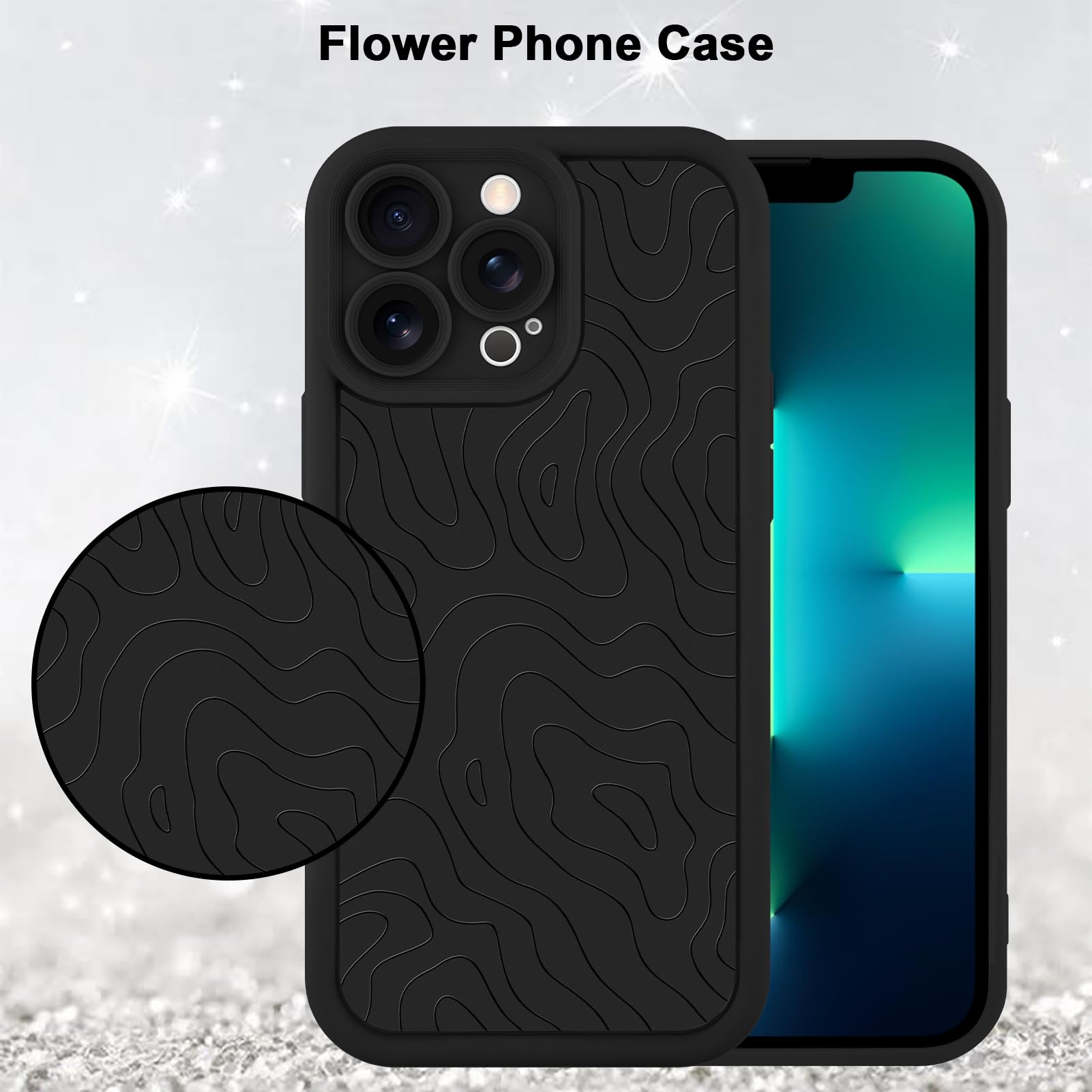 Foto 6 pulgar | Funda De Teléfono Mzelq Para Iphone 13 Pro De Silicona A Prueba De Golpes - Negra - Venta Internacional.