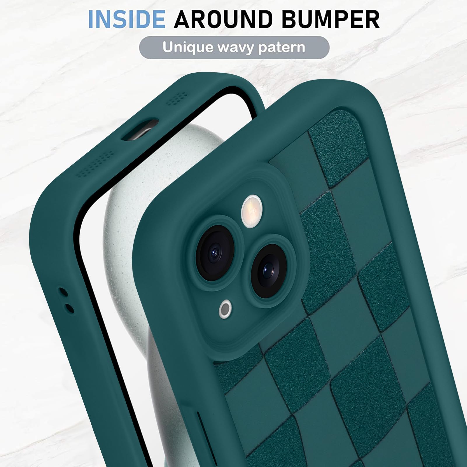 Foto 4 | Funda De Teléfono Kanghar Compatible Con Iphone 15, Silicona, Color Verde - Venta Internacional.