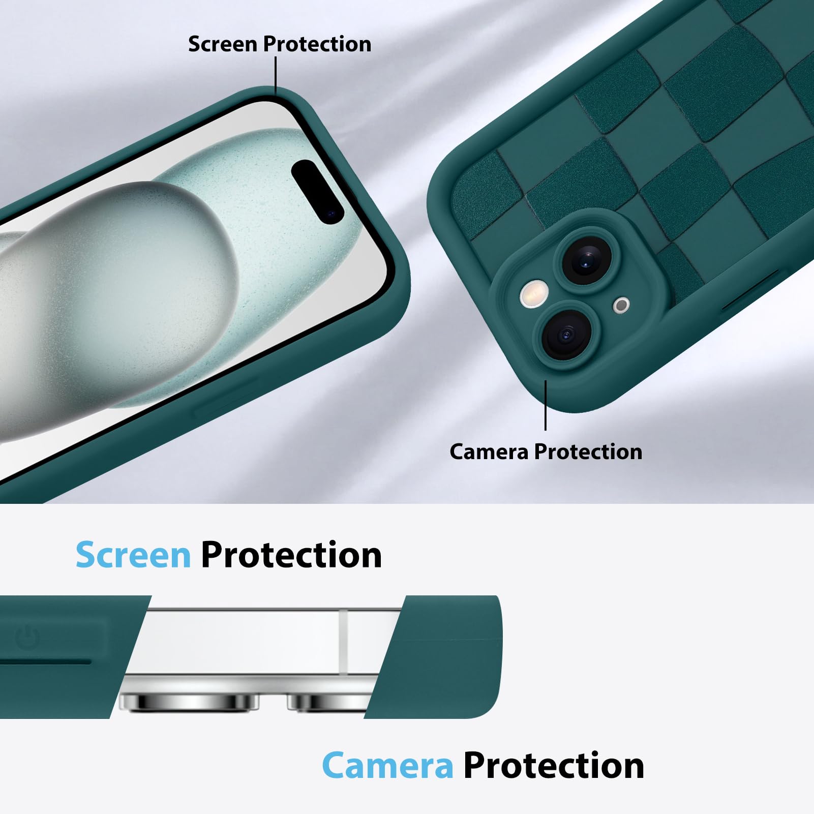 Foto 6 pulgar | Funda De Teléfono Kanghar Compatible Con Iphone 15, Silicona, Color Verde - Venta Internacional.