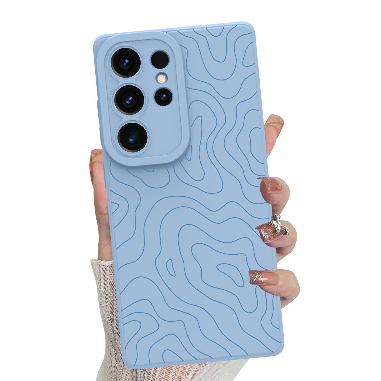 Foto 2 pulgar | Funda De Teléfono Mzelq Silicone Wave Ripple Para Samsung S25 Ultra - Venta Internacional.