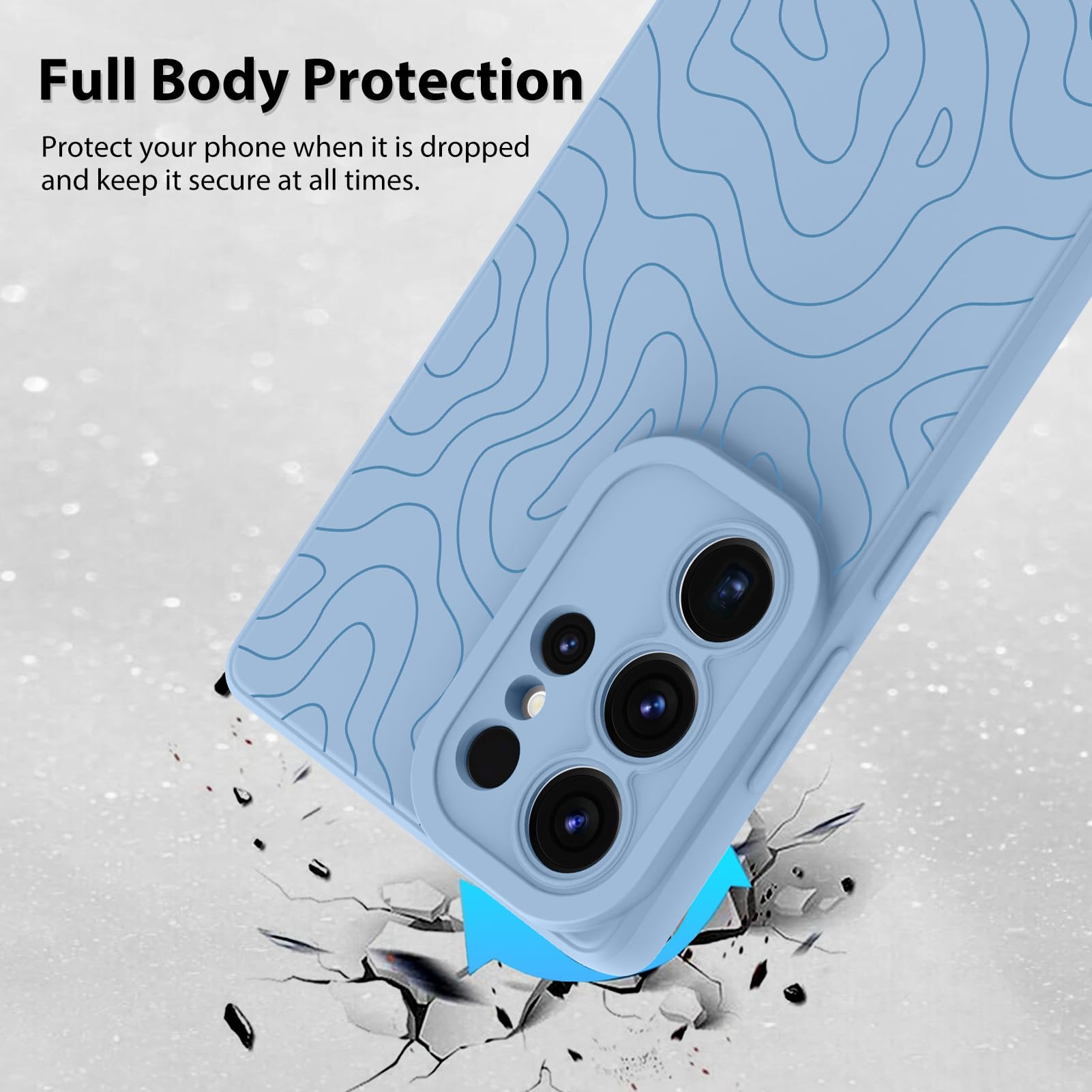 Foto 3 pulgar | Funda De Teléfono Mzelq Silicone Wave Ripple Para Samsung S25 Ultra - Venta Internacional.