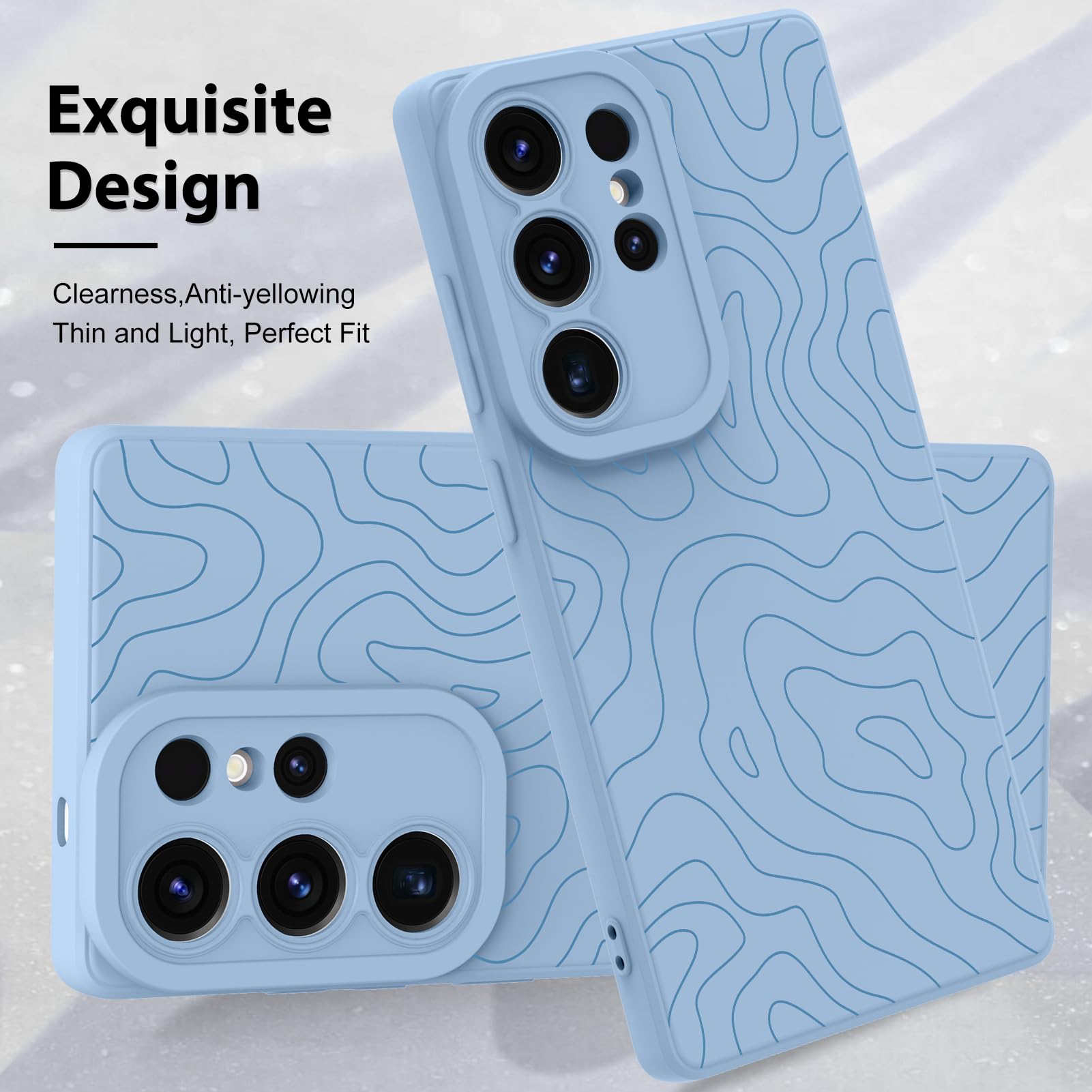 Foto 4 pulgar | Funda De Teléfono Mzelq Silicone Wave Ripple Para Samsung S25 Ultra - Venta Internacional.