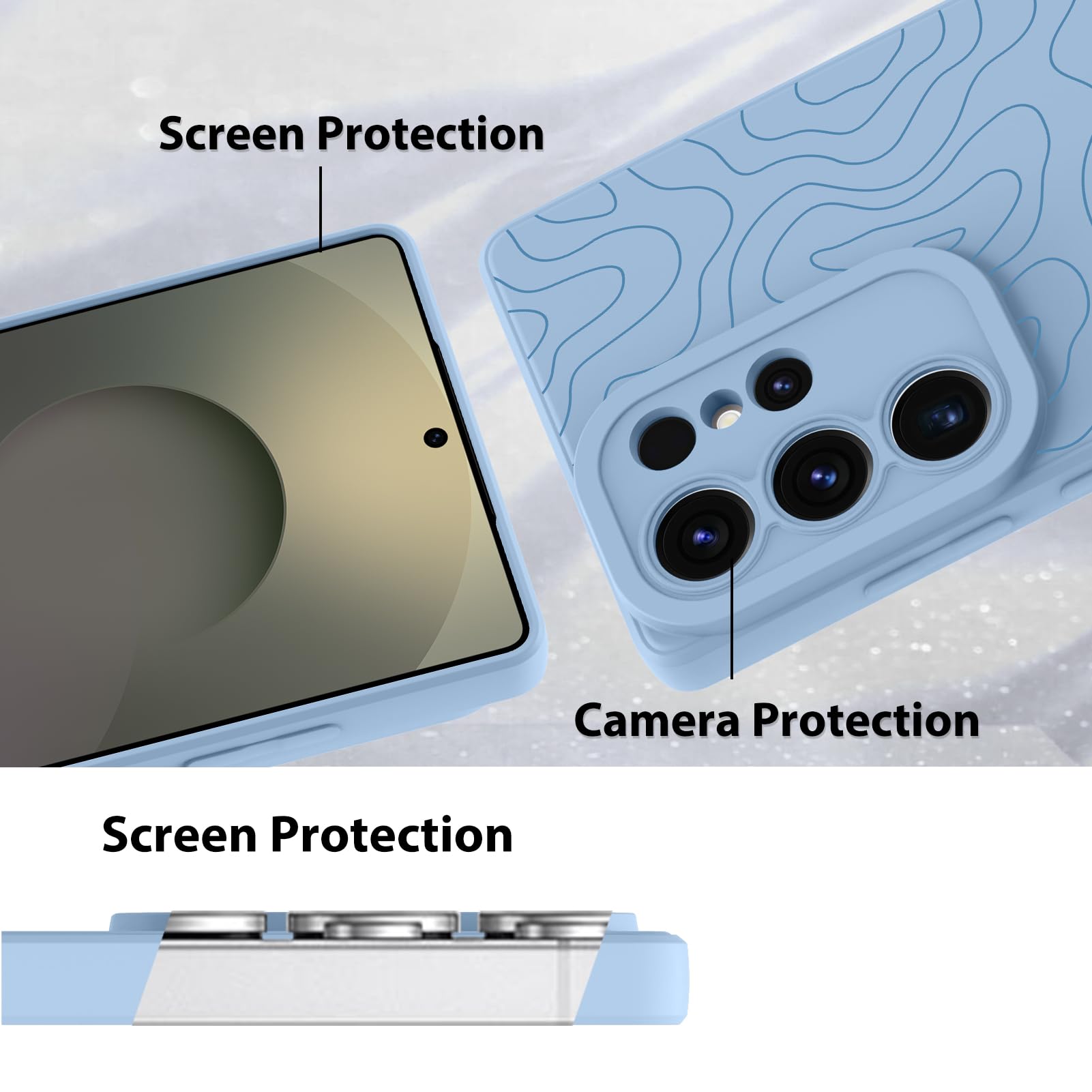 Foto 4 | Funda De Teléfono Mzelq Silicone Wave Ripple Para Samsung S25 Ultra - Venta Internacional.