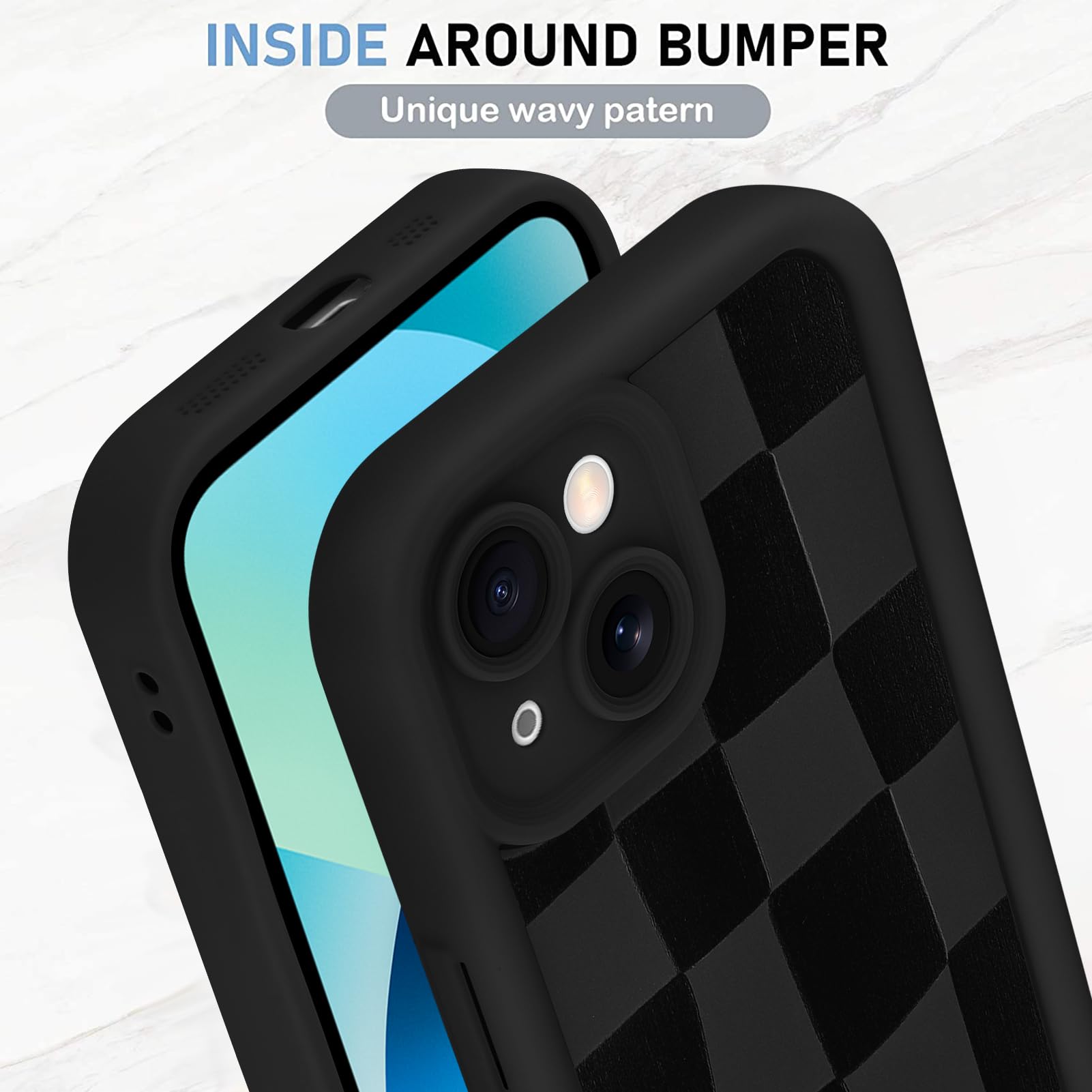 Foto 5 pulgar | Funda De Teléfono Kanghar Compatible Con Iphone 13 De Silicona Negra - Venta Internacional.