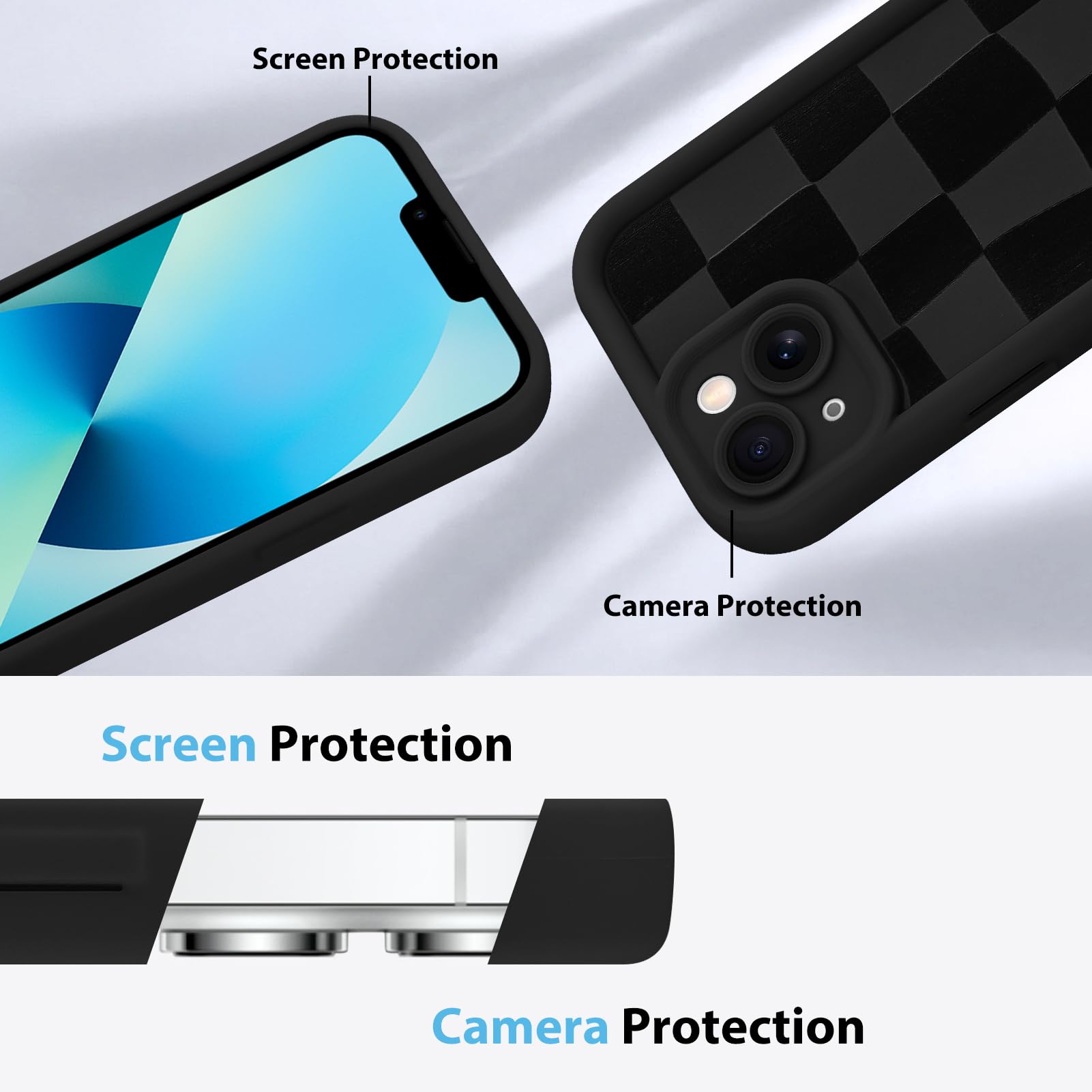 Foto 6 pulgar | Funda De Teléfono Kanghar Compatible Con Iphone 13 De Silicona Negra - Venta Internacional.