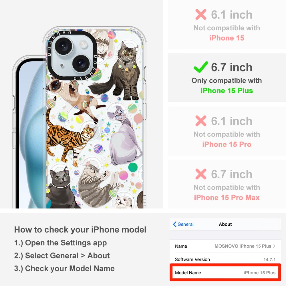 Foto 3 pulgar | Funda De Teléfono Mosnovo Para Iphone 15 Plus/iphone 14 Plus Space Cat - Venta Internacional.