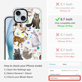 Foto 2 | Funda De Teléfono Mosnovo Para Iphone 15 Plus/iphone 14 Plus Space Cat - Venta Internacional.