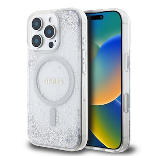 Foto 1 | Funda Original Guess Brillantina Magsafe Para Iphone 16 Pro Max - Plata