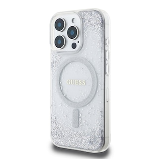 Foto 2 | Funda Original Guess Brillantina Magsafe Para Iphone 16 Pro Max - Plata
