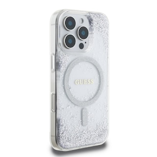 Foto 4 | Funda Original Guess Brillantina Magsafe Para Iphone 16 Pro Max - Plata