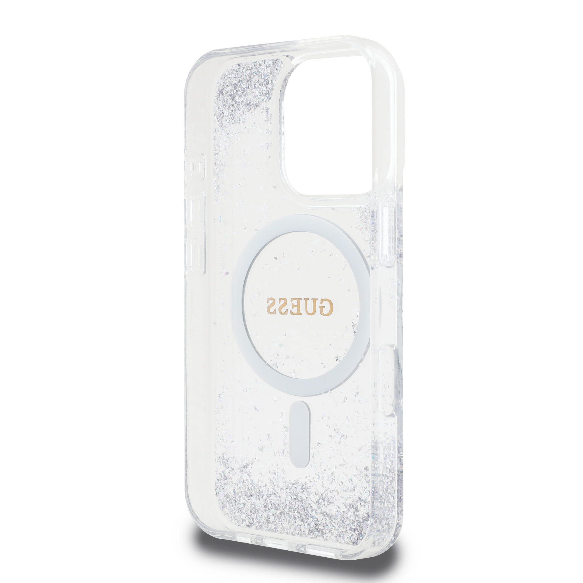 Foto 8 pulgar | Funda Original Guess Brillantina Magsafe Para Iphone 16 Pro Max - Plata