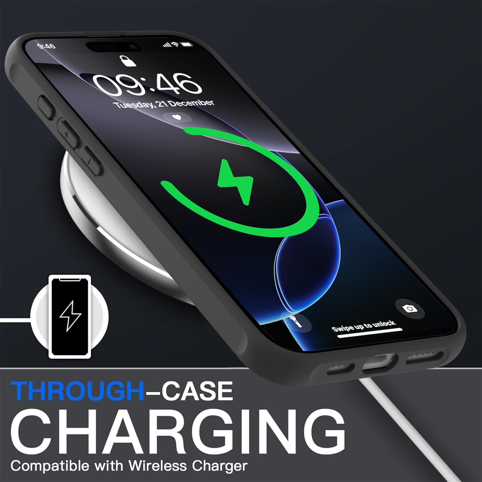 Foto 4 | Funda De Teléfono Aigomara Para Iphone 16 Pro Max Con Magsafe Black - Venta Internacional.