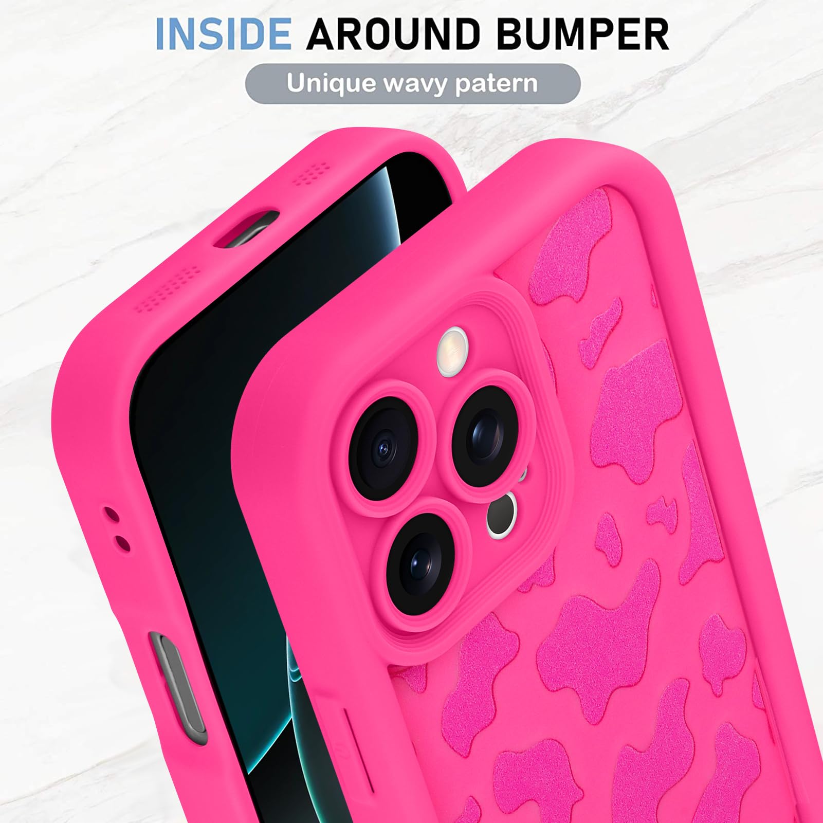 Foto 5 pulgar | Funda De Teléfono Kanghar Compatible Con Iphone 16 Pro Max, Color Rosa Intenso - Venta Internacional.