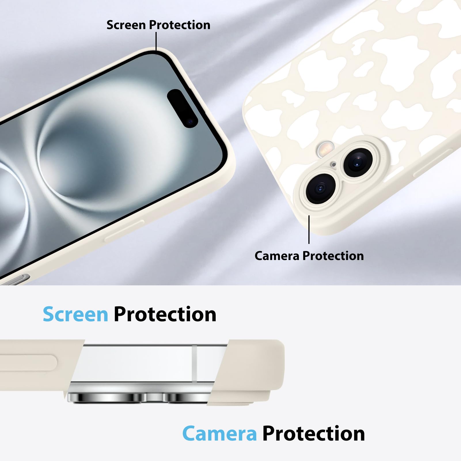 Foto 6 pulgar | Funda De Teléfono Kanghar Compatible Con Iphone 16 De Silicona Blanca - Venta Internacional.
